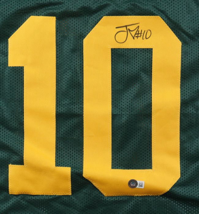 Jordan Love Green Bay Signed Alternate Green Football Jersey BAS ITP - Image 2