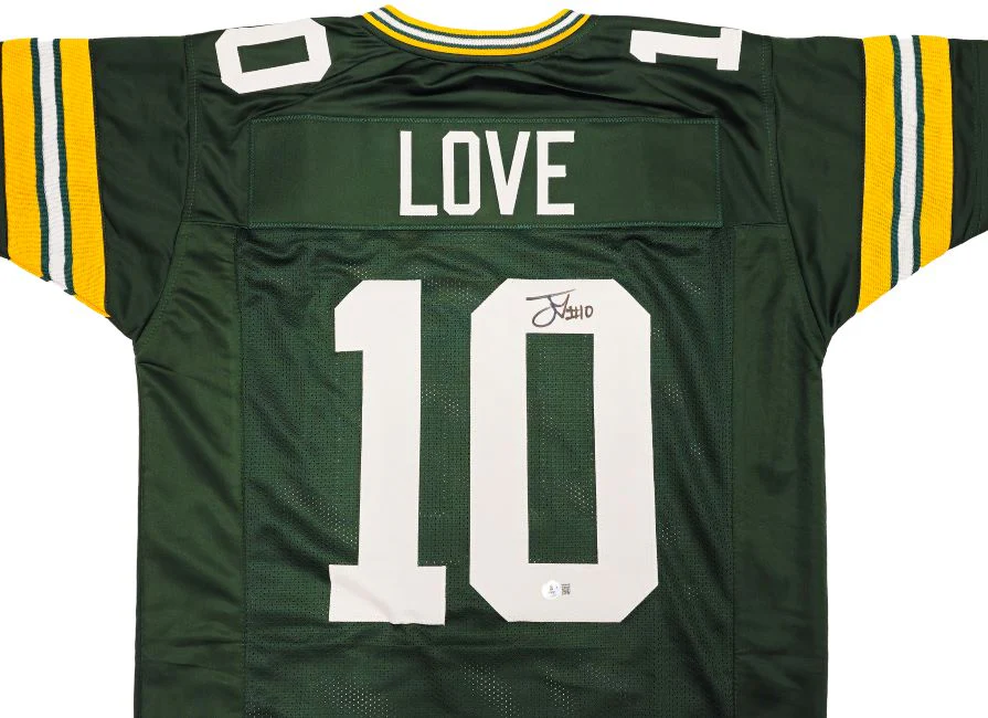 Jordan Love Green Bay Signed Green Football Jersey BAS ITP - Image 2