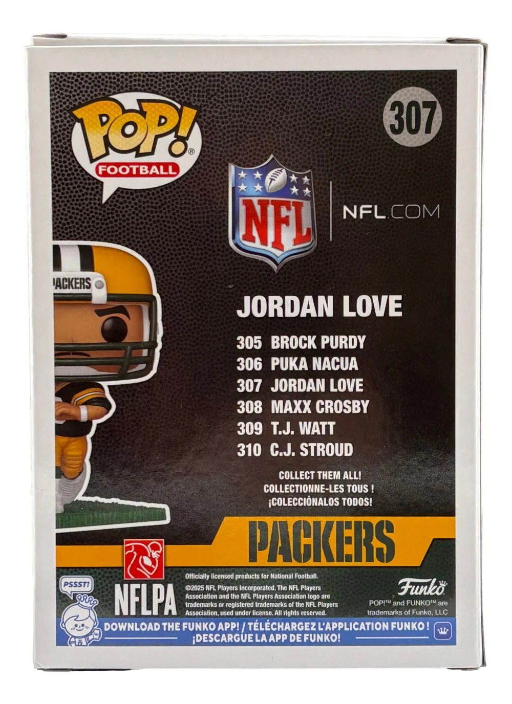 Jordan Love Signed Green Bay Packers Funko Pop #307 BAS - Image 3