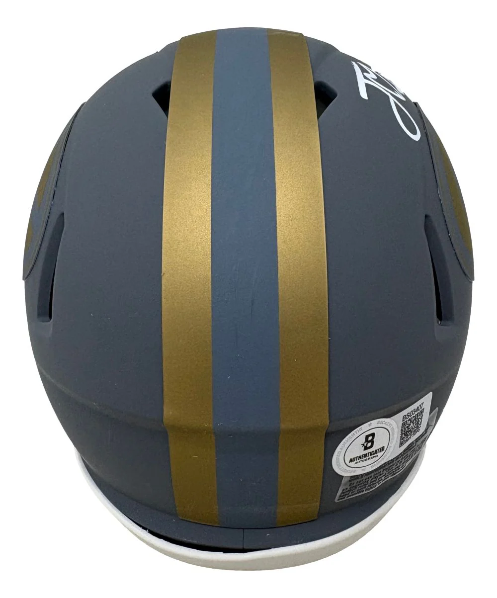 Jordan Love Signed Green Bay Packers Slate Mini Speed Helmet BAS - Image 2