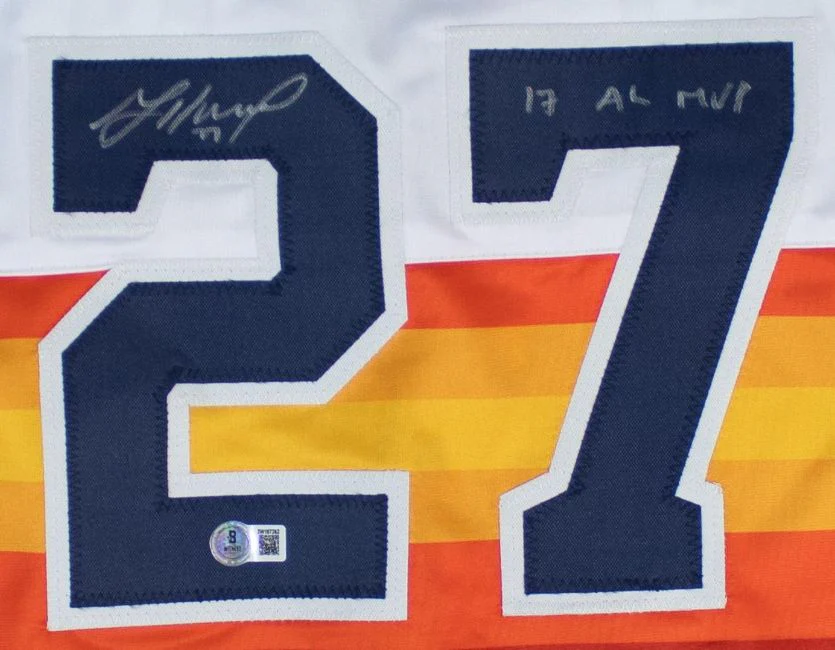 Jose Altuve Houston Signed Alternate White Baseball Jersey 17 AL MVP BAS - Image 2