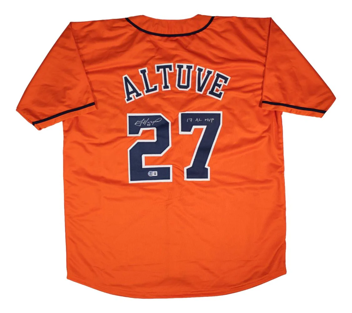 Jose Altuve Houston Signed Orange Baseball Jersey 17 AL MVP BAS