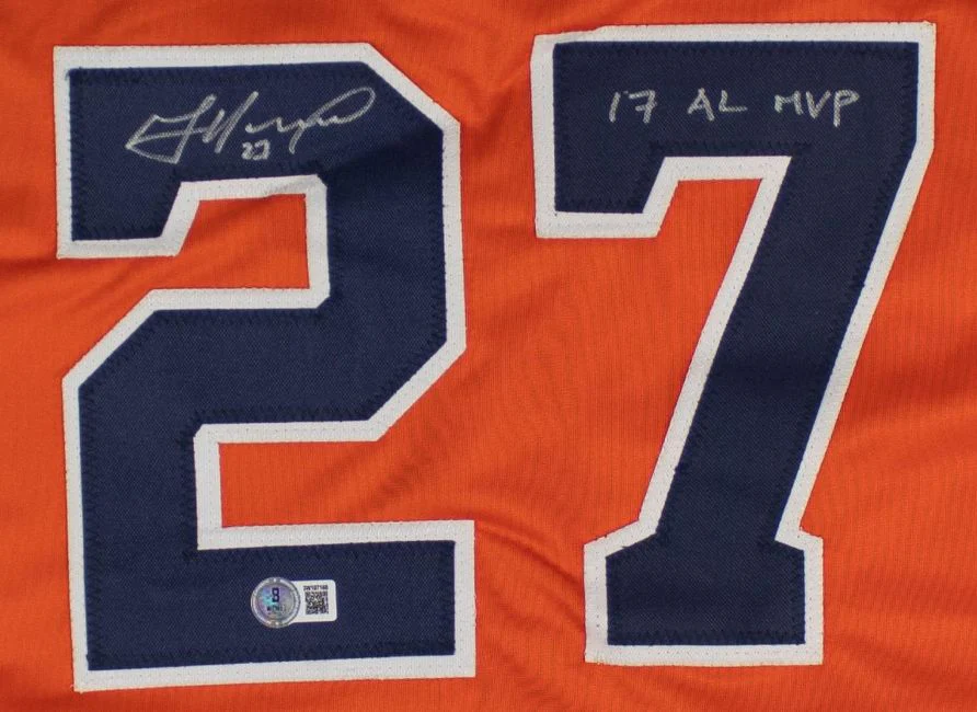 Jose Altuve Houston Signed Orange Baseball Jersey 17 AL MVP BAS - Image 2