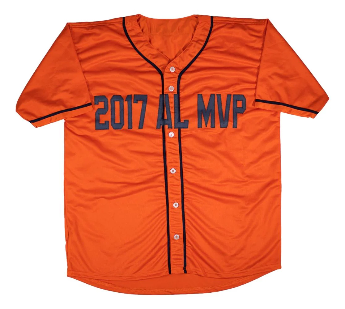Jose Altuve Houston Signed Orange Baseball Jersey 17 AL MVP BAS - Image 3