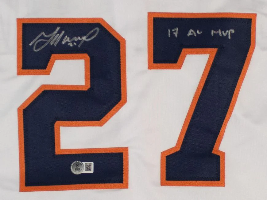 Jose Altuve Houston Signed White Baseball Jersey 17 AL MVP BAS - Image 2