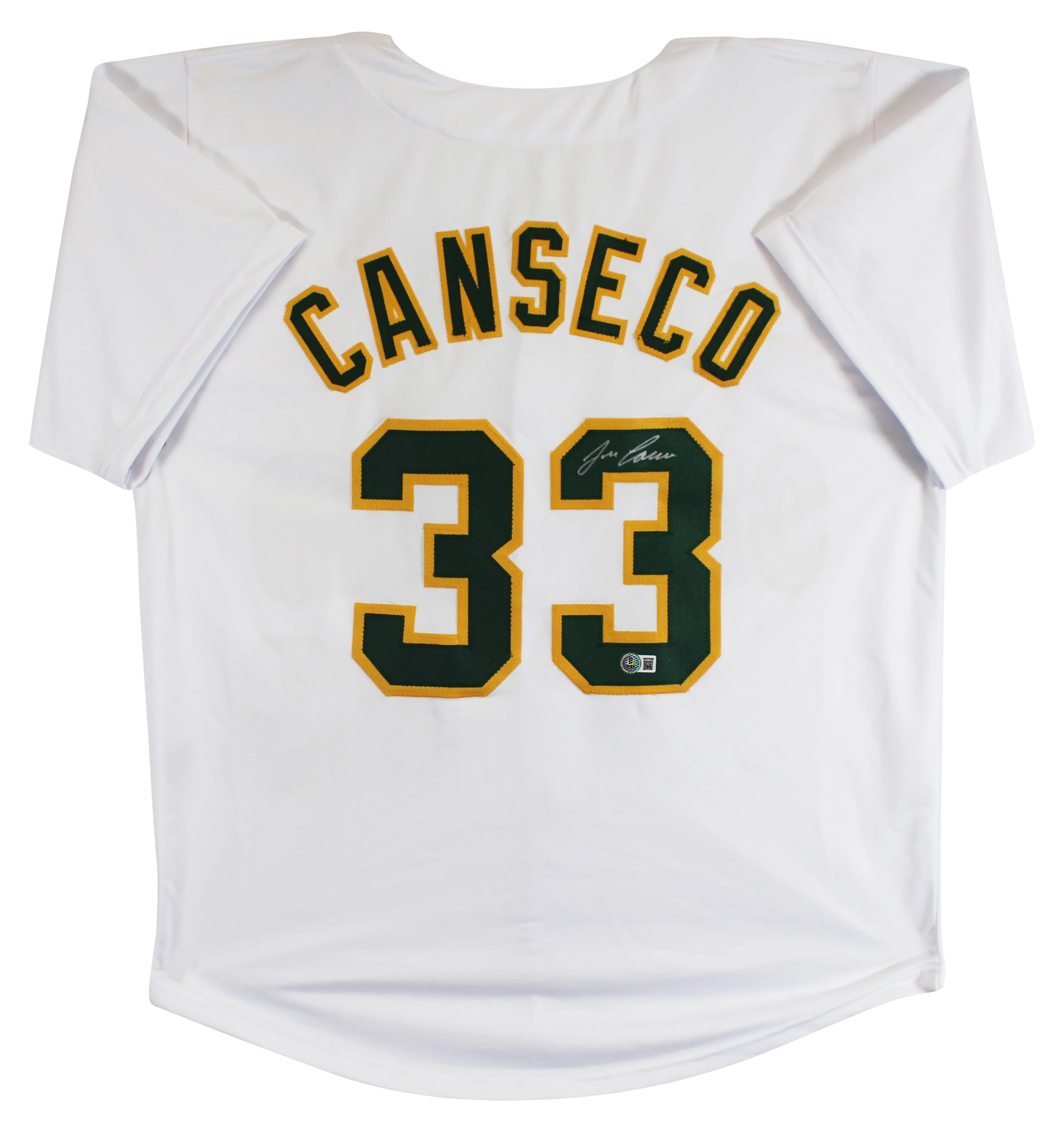 Jose Canseco Authentic Signed White Pro Style Jersey Autographed BAS Witnessed - Image 2