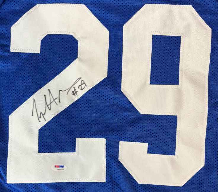 Joseph Addai Indianapolis Signed Blue Football Jersey PSA/DNA Hologram - Image 2