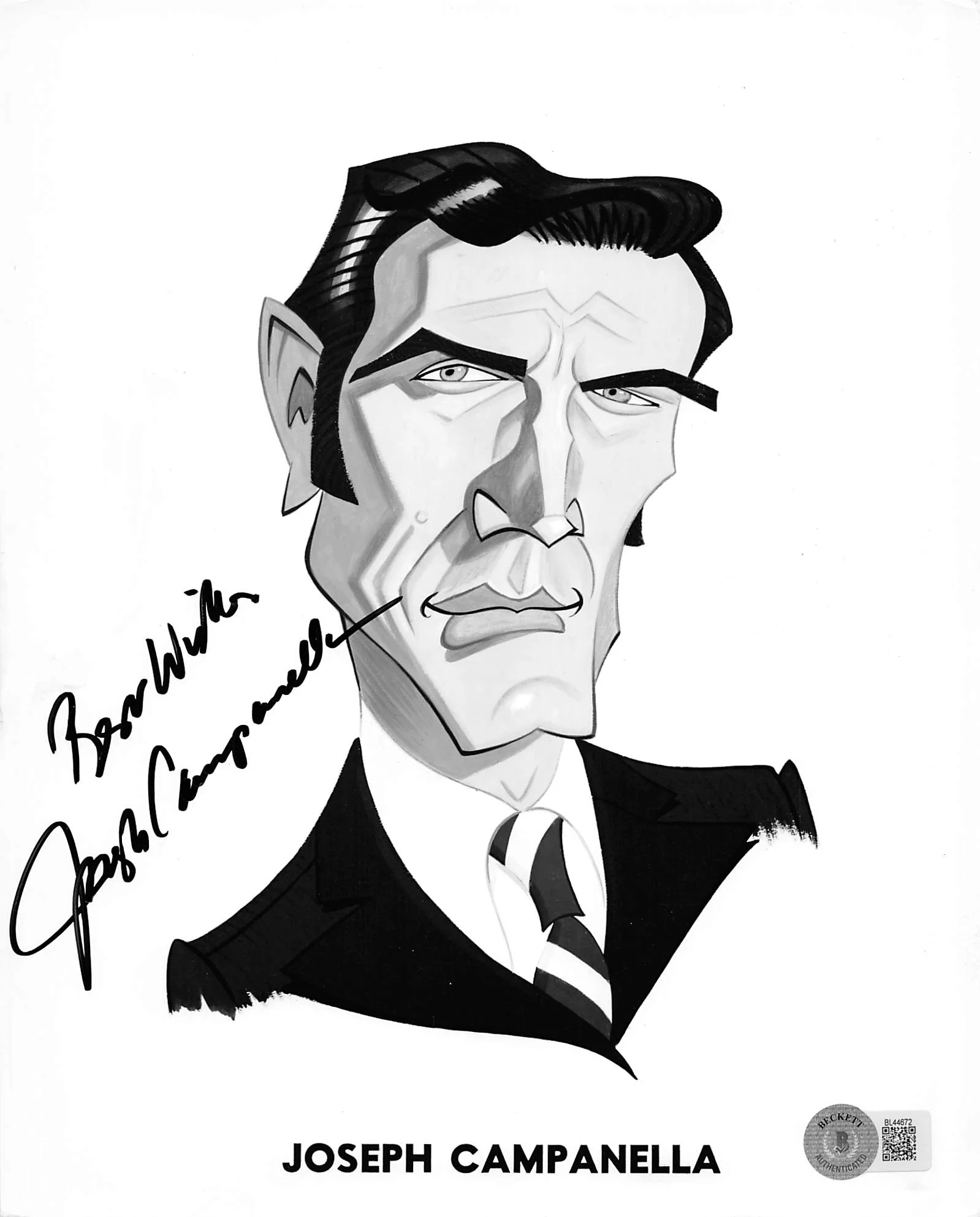 Joseph Campanella Mannix "Best Wishes" Authentic Signed 8x10 Photo BAS #BL44672 - Image 2