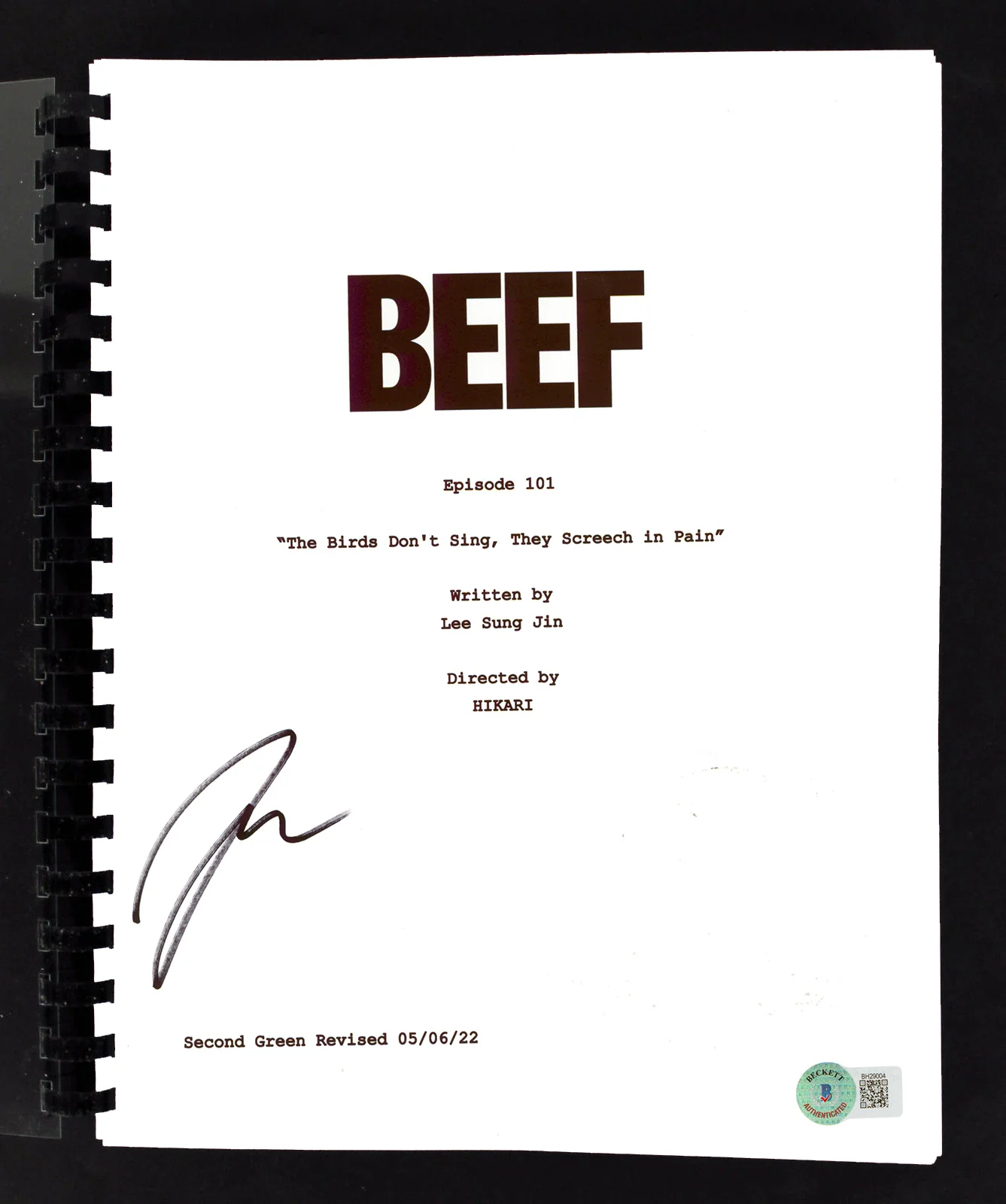 Joseph Lee Authentic Signed Beef Episode 101 Tv Script Autographed BAS #BH29004 - Image 2