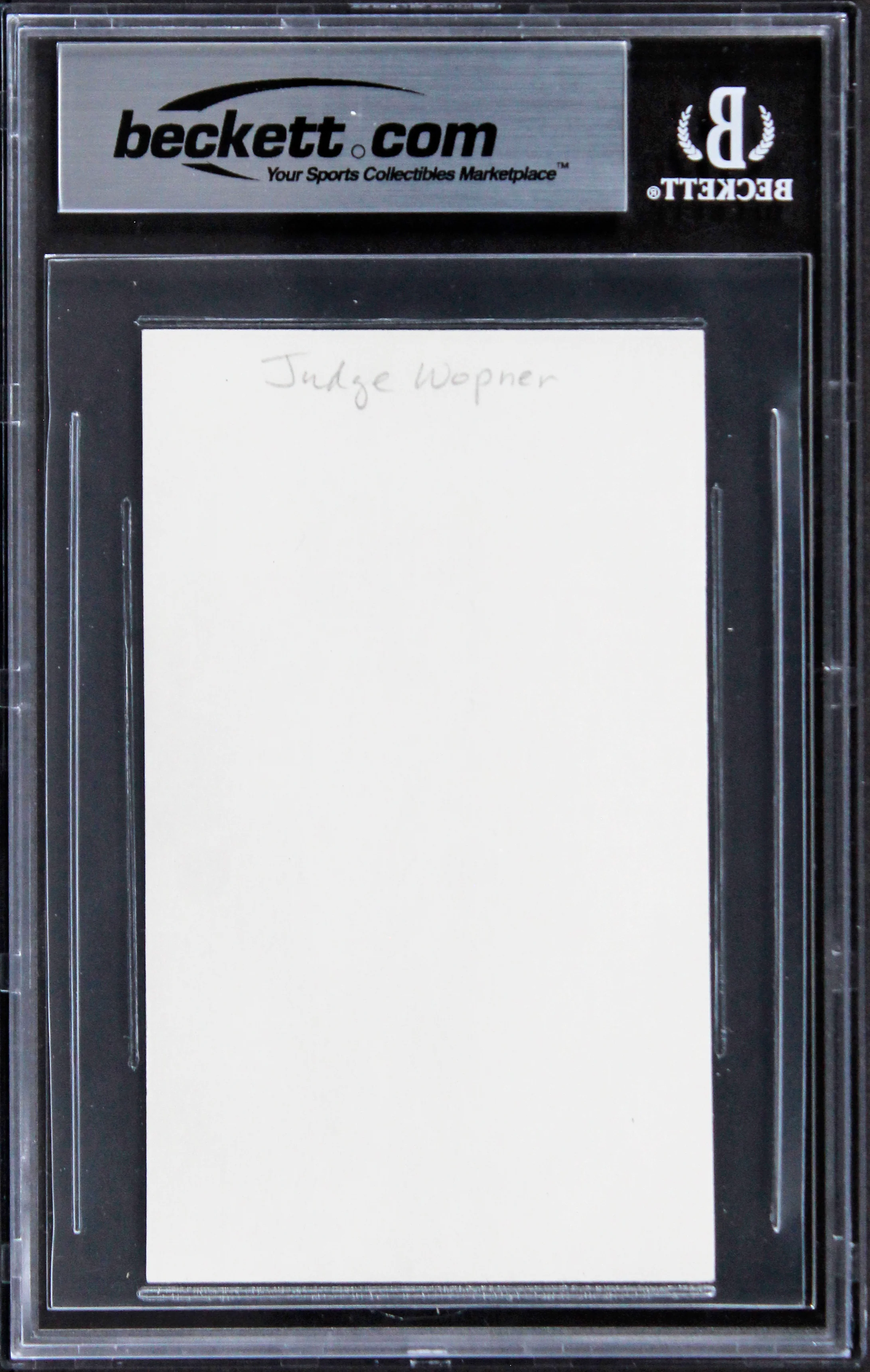 Joseph Wapner The People's Court Authentic Signed 3x5 Index Card BAS Slabbed - Image 3