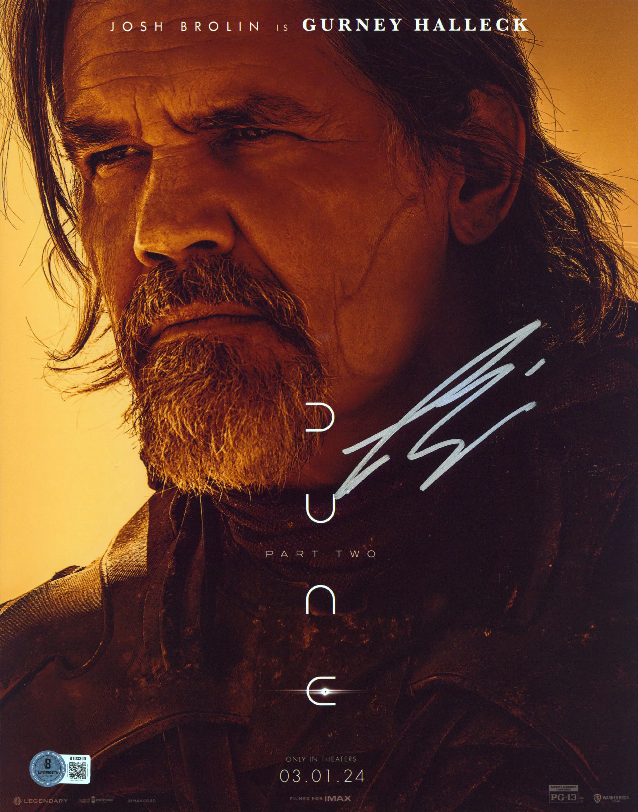 Josh Brolin Dune Part Two Authentic Signed 11x14 Vertical Photo BAS #BT03390 - Image 2