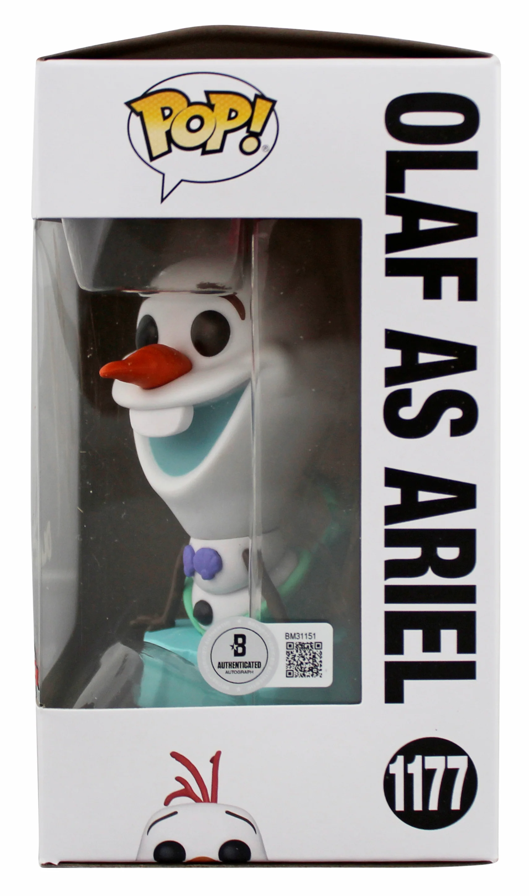 Josh Gad Frozen "Olaf" Signed #1177 Olaf as Ariel Funko Pop Vinyl Figure BAS - Image 4
