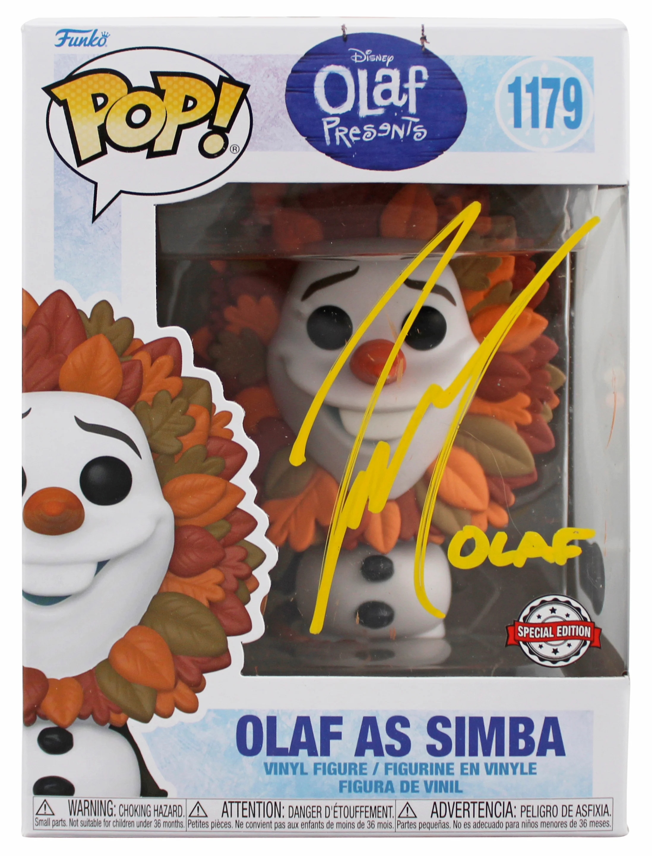 Josh Gad Frozen "Olaf" Signed #1179 Olaf as Simba Funko Pop Vinyl Figure BAS 1 - Image 2