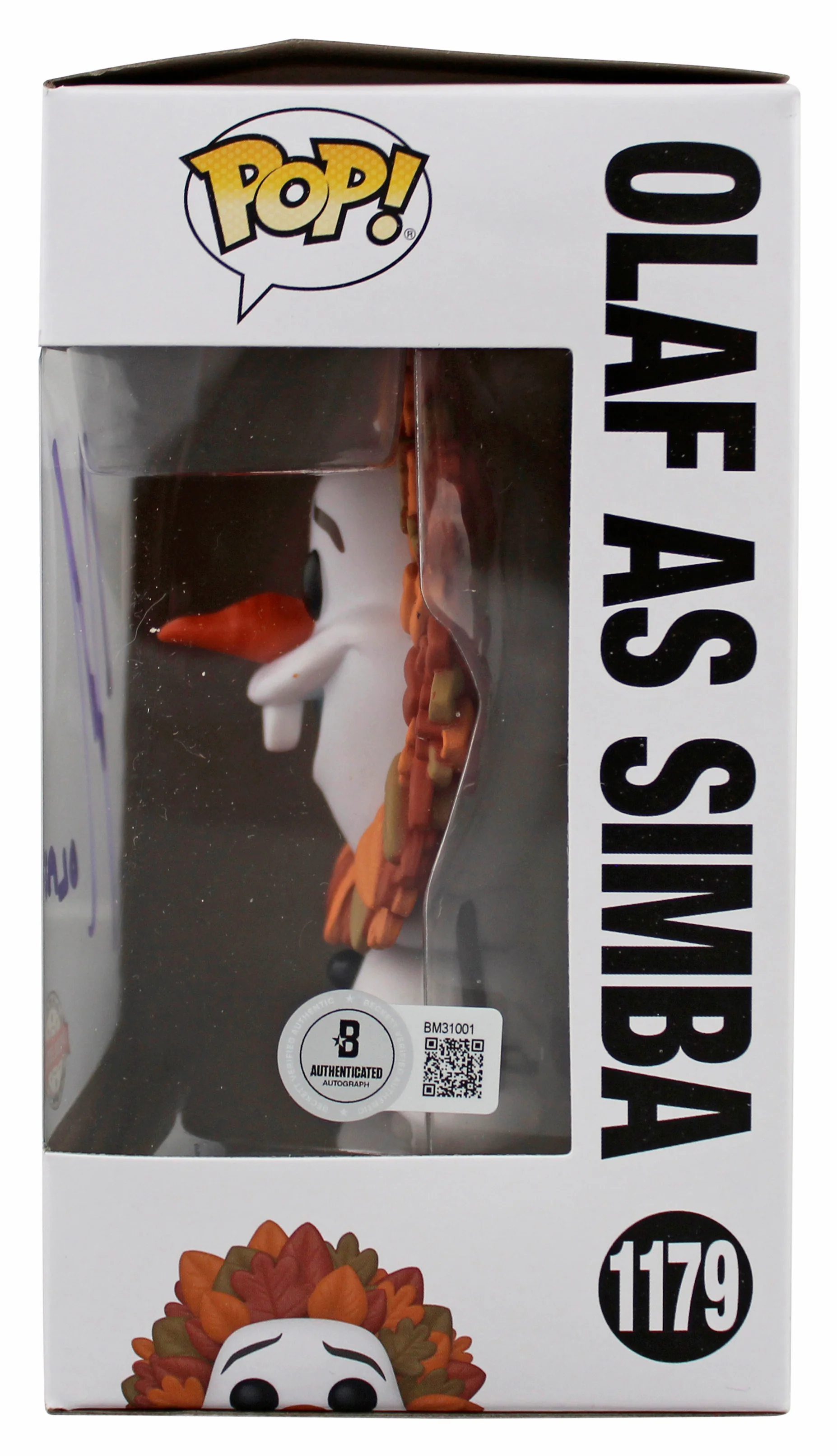 Josh Gad Frozen "Olaf" Signed #1179 Olaf as Simba Funko Pop Vinyl Figure BAS 2 - Image 4