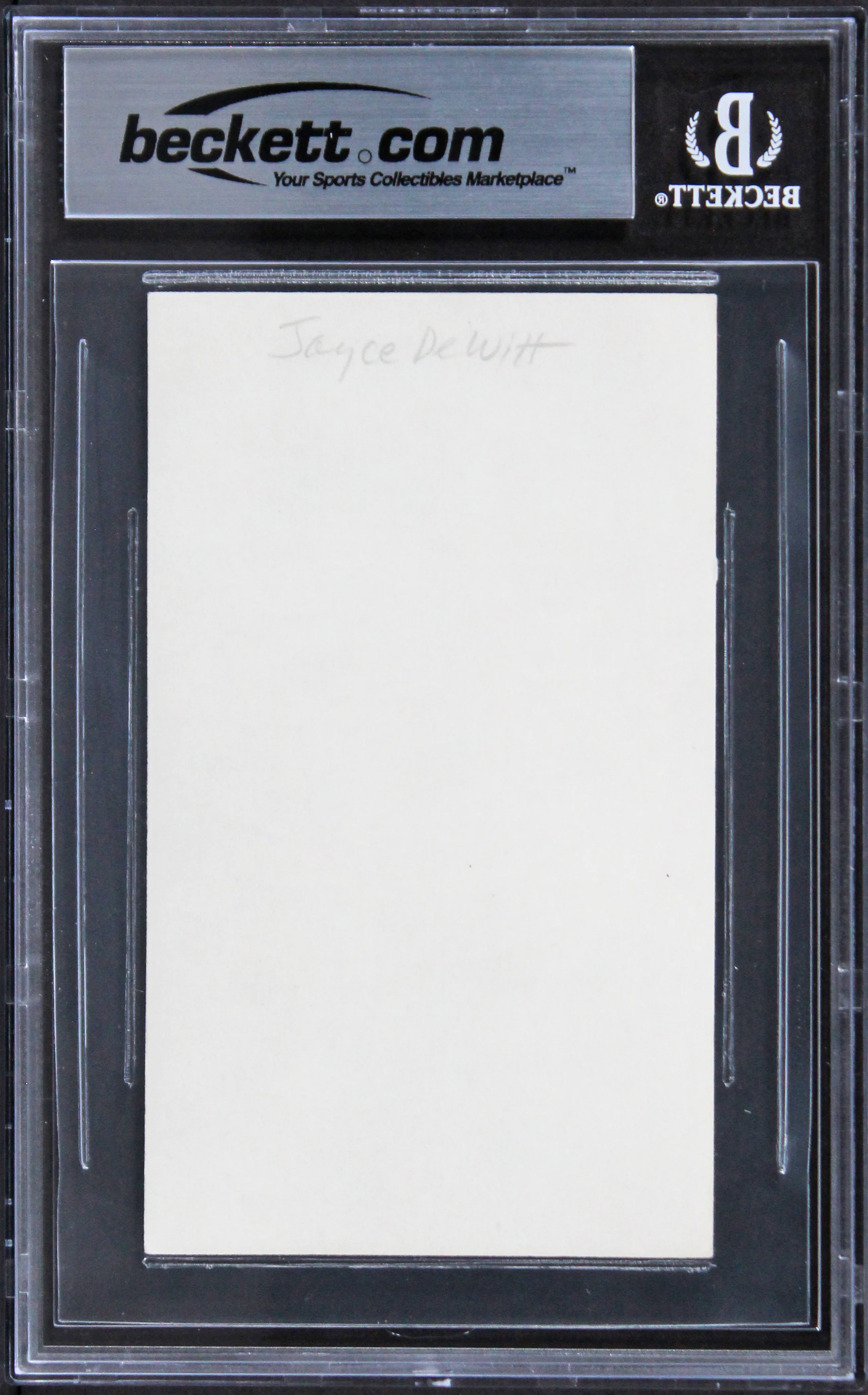 Joyce DeWitt Three's Company Authentic Signed 3x5 Index Card BAS Slabbed - Image 3