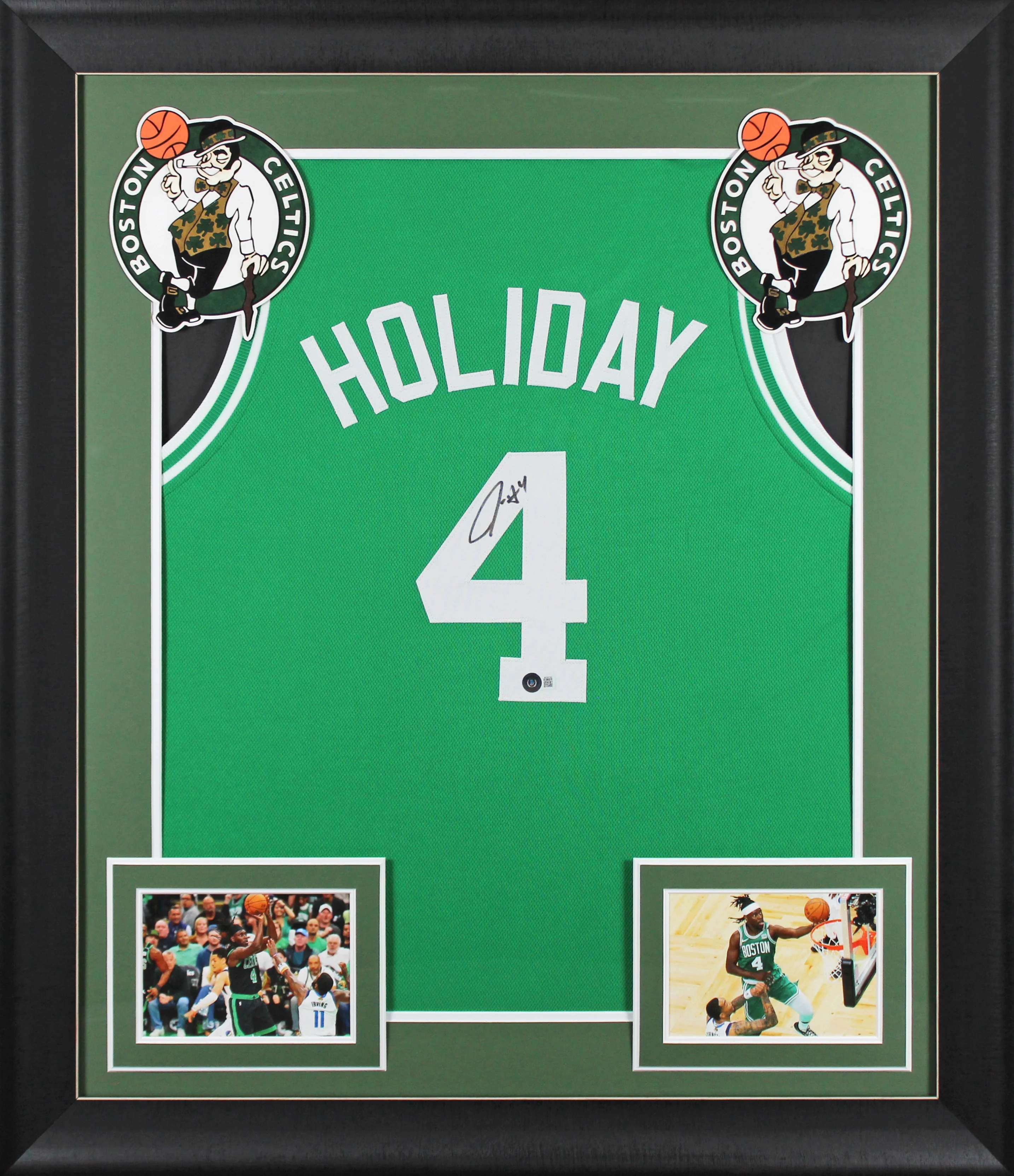 Jrue Holiday Authentic Signed Green Pro Style Framed Jersey BAS Witnessed - Image 2