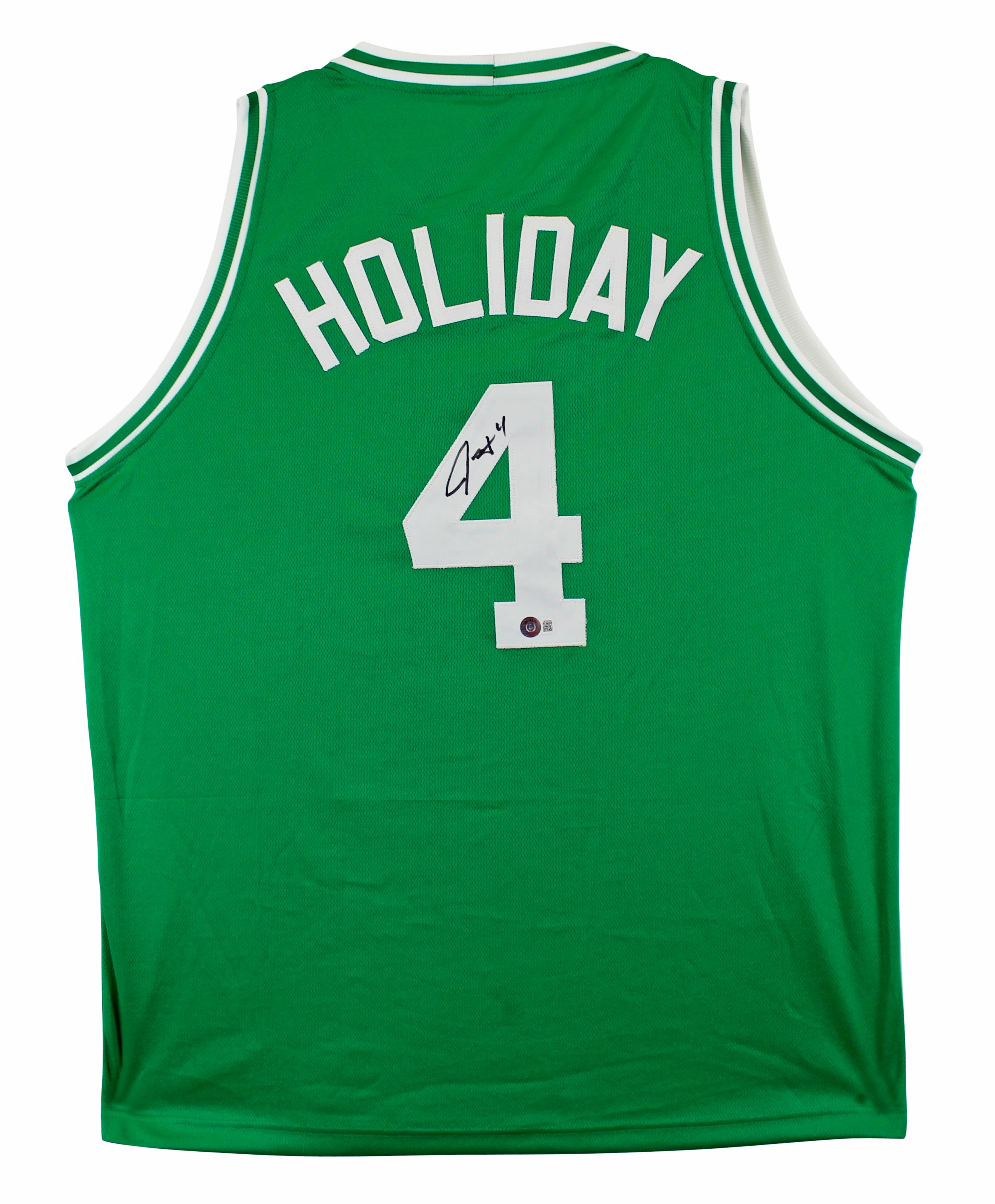 Jrue Holiday Authentic Signed Green Pro Style Jersey Autographed BAS Witnessed - Image 2