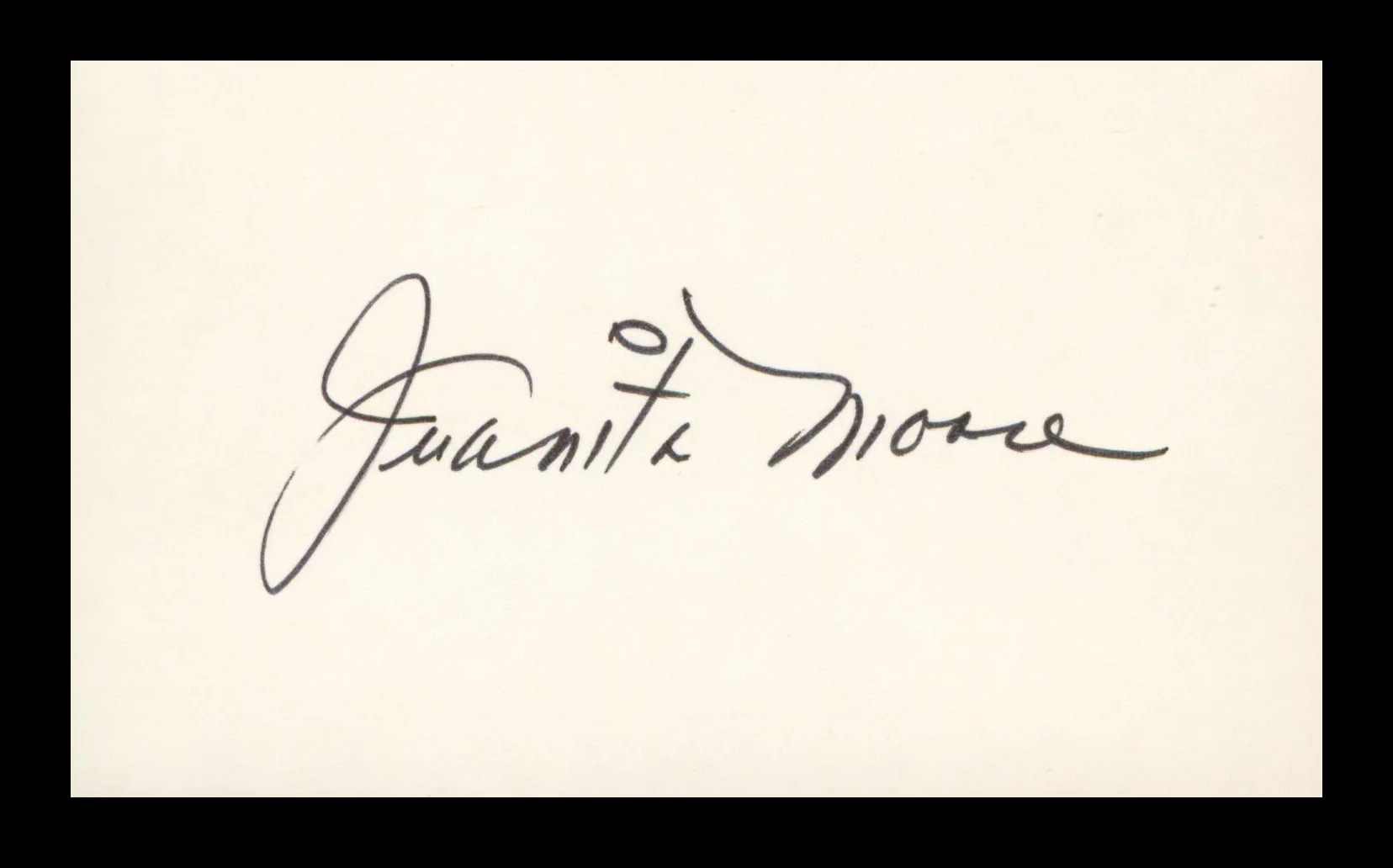 Juanita Moore Imitation of Life Authentic Signed 3x5 Index Card BAS #BP00937