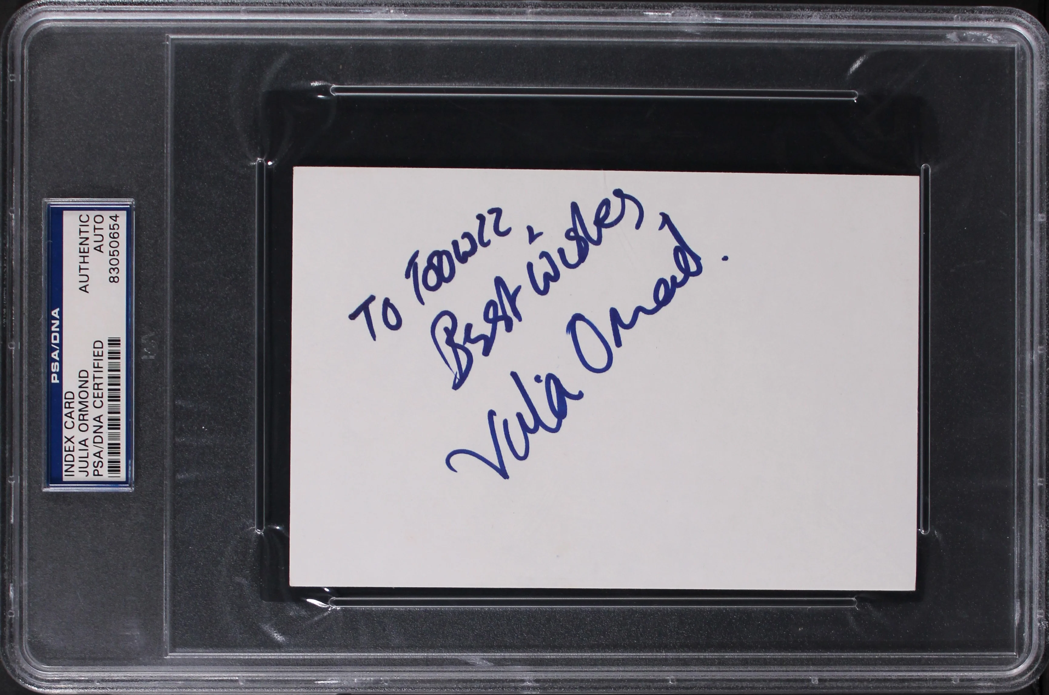 Julia Ormond The Walking Dead "Best Wishes" Signed 4x6 Index Card PSA Slabbed - Image 2