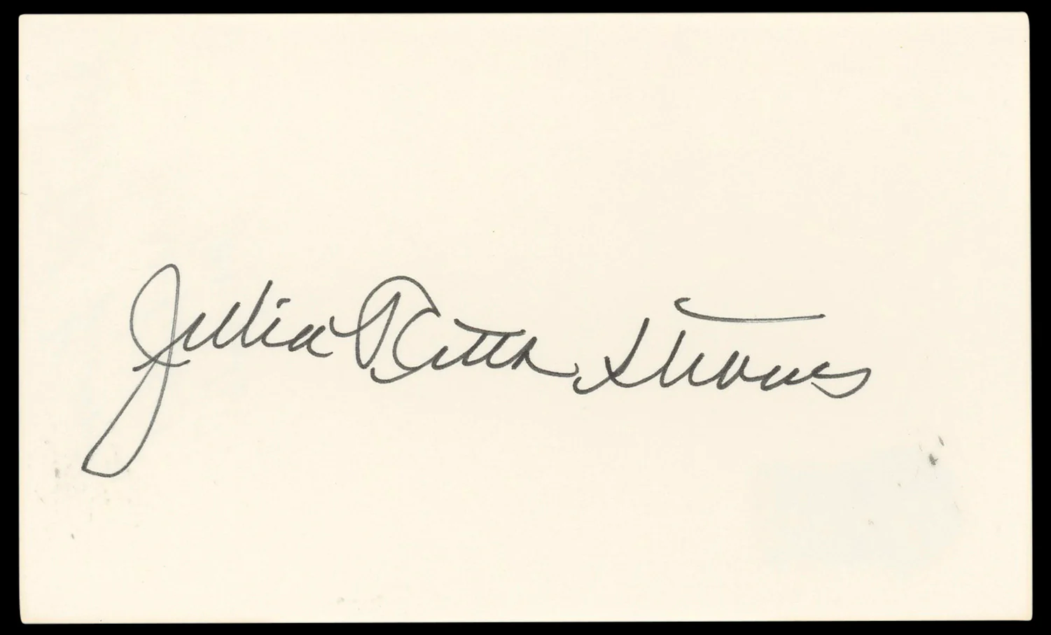 Julia Ruth Stevens Authentic Signed 3x5 Index Card Autographed BAS #BN33262 - Image 2