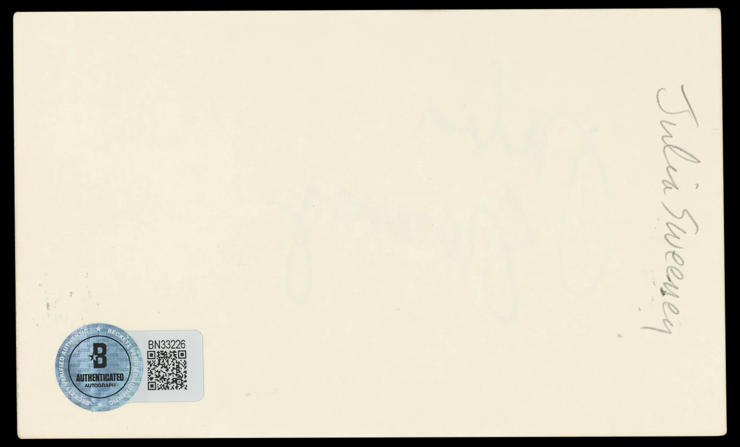 Julia Sweeney Saturday Night Live Authentic Signed 3x5 Index Card BAS #BN33226 - Image 3
