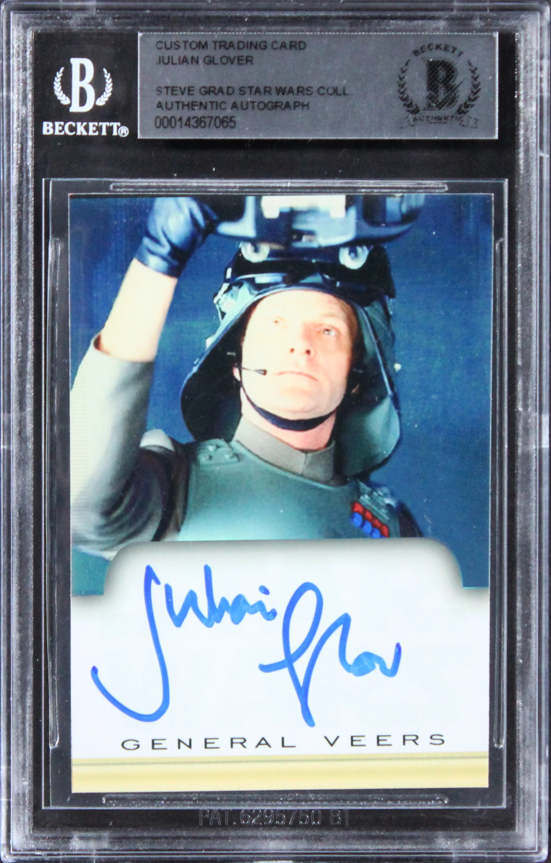 Julian Glover Star Wars Authentic Signed Custom Trading Card BAS Slabbed - Image 2