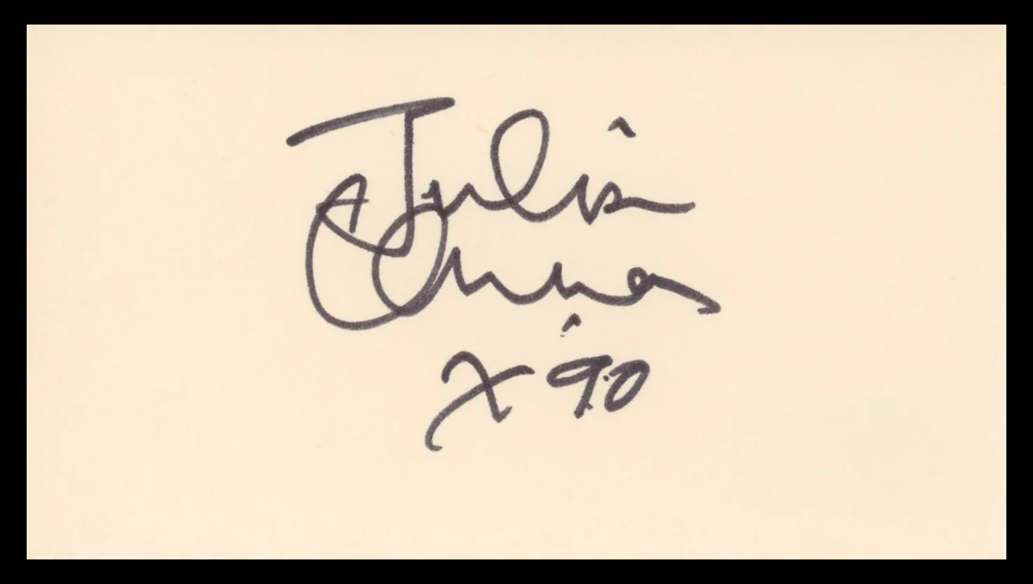 Julian Lennon Whaledreamers Authentic Signed 3x5 Index Card BAS #BU64819