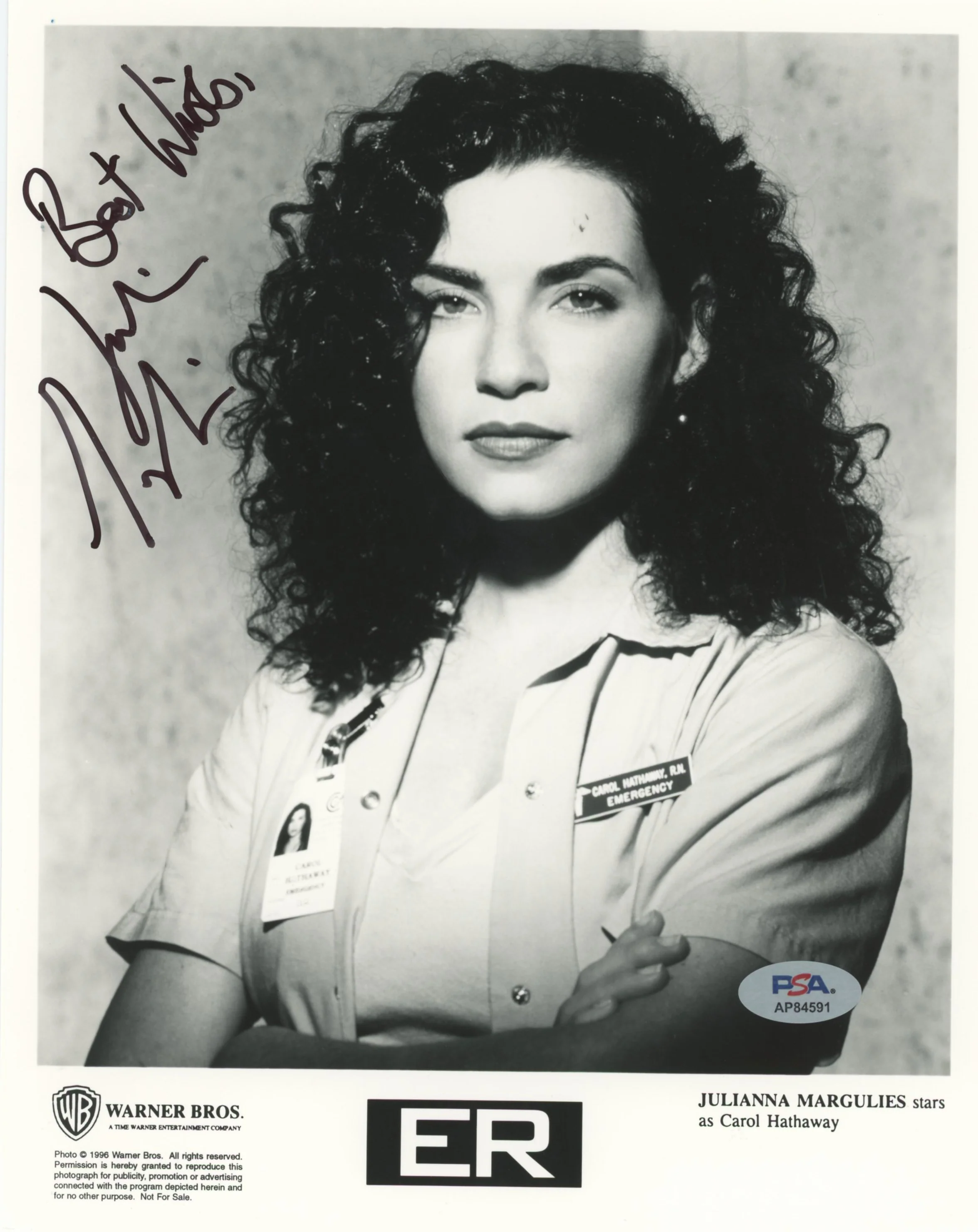 Julianna Margulies E.R. "Best Wishes" Authentic Signed 8x10 Photo PSA #AP84591 - Image 2