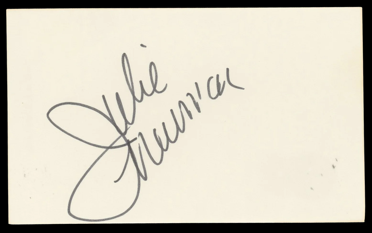 Julie Newmar The Marriage-Go-Round Authentic Signed 3x5 Index Card BAS #BN06502 - Image 2