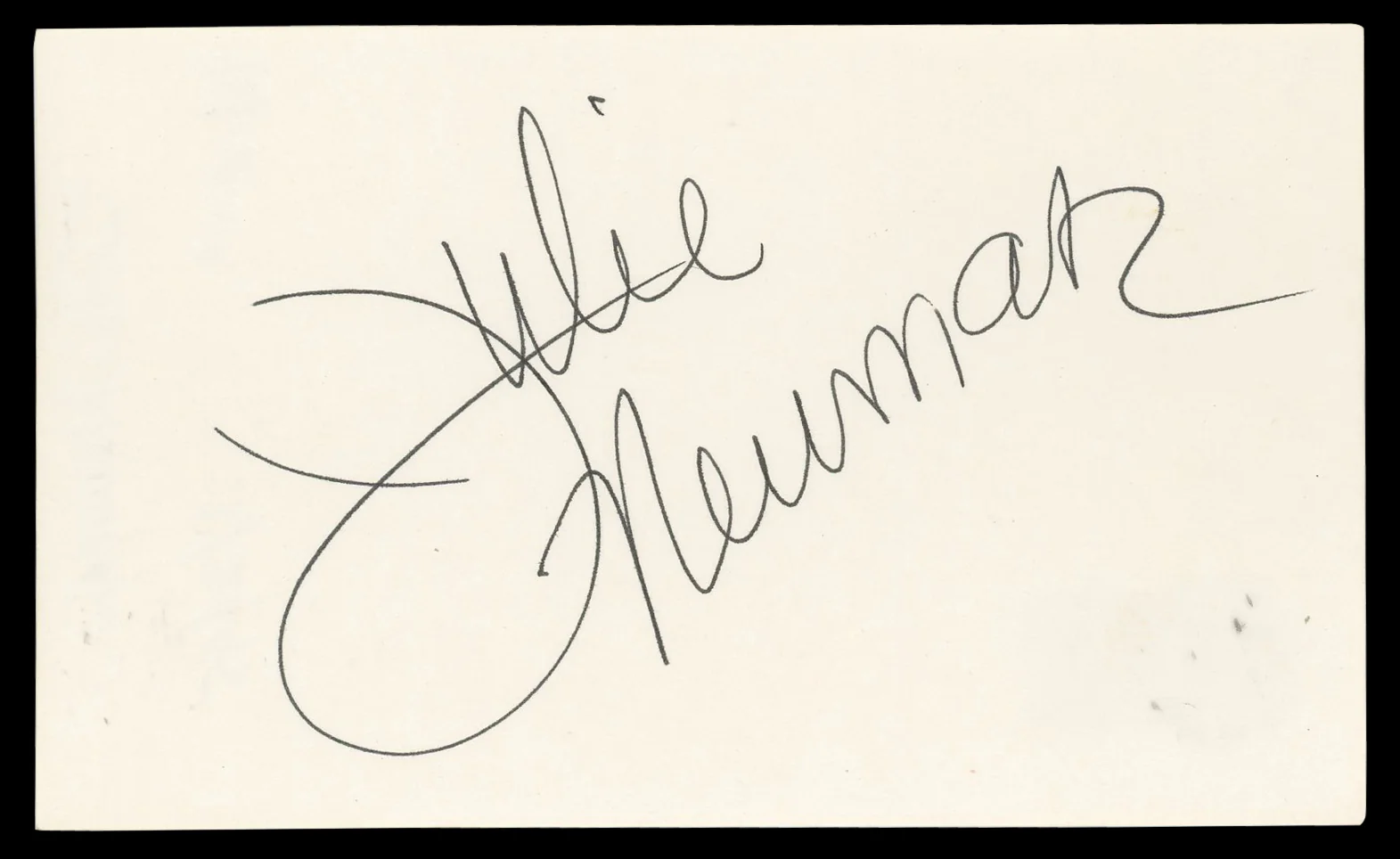 Julie Newmar The Marriage-Go-Round Authentic Signed 3x5 Index Card BAS #BN06503 - Image 2