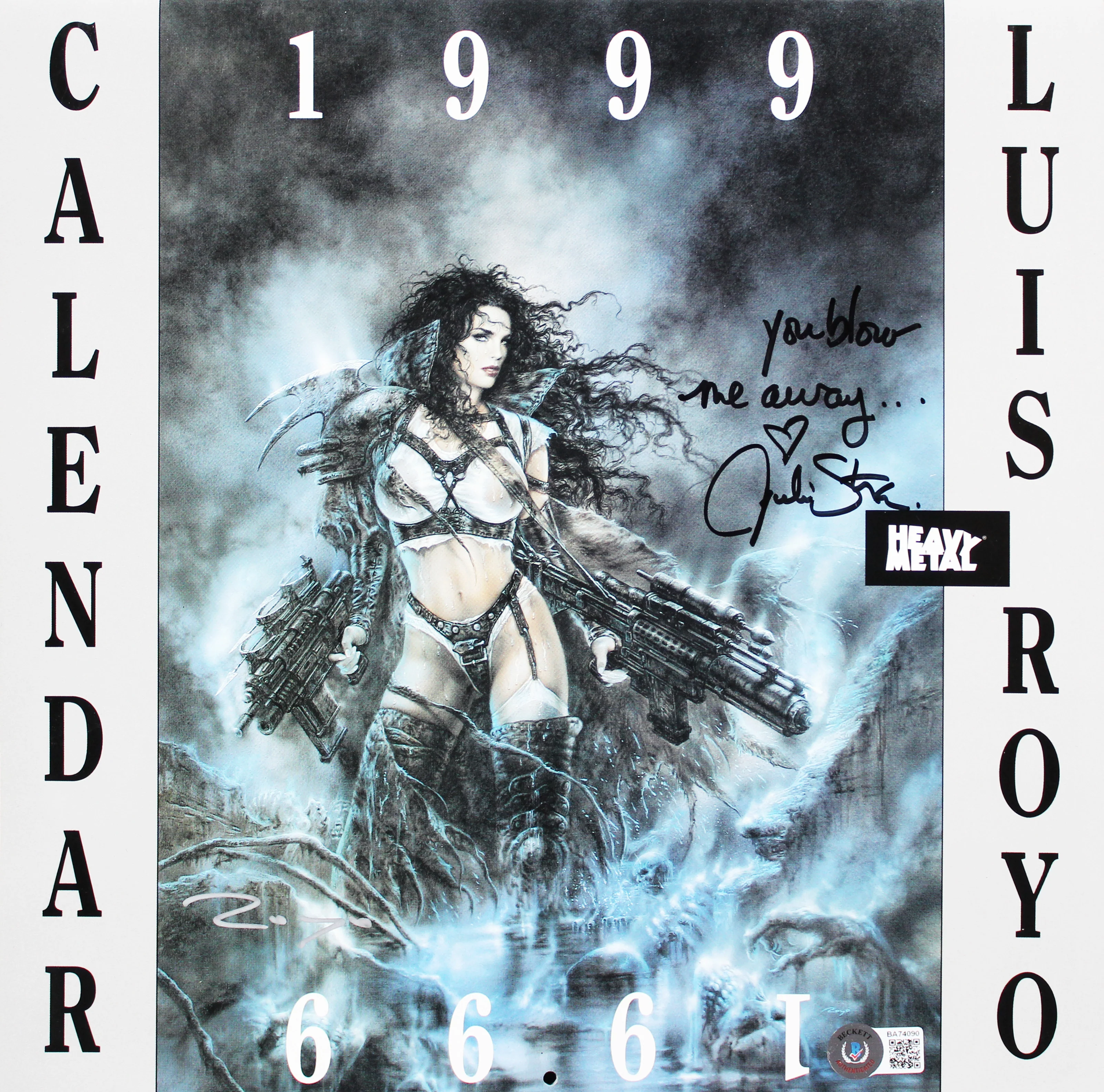 Julie Strain Heavy Metal Authentic Signed 1999 Luis Royo Calendar BAS #BA74090 - Image 2