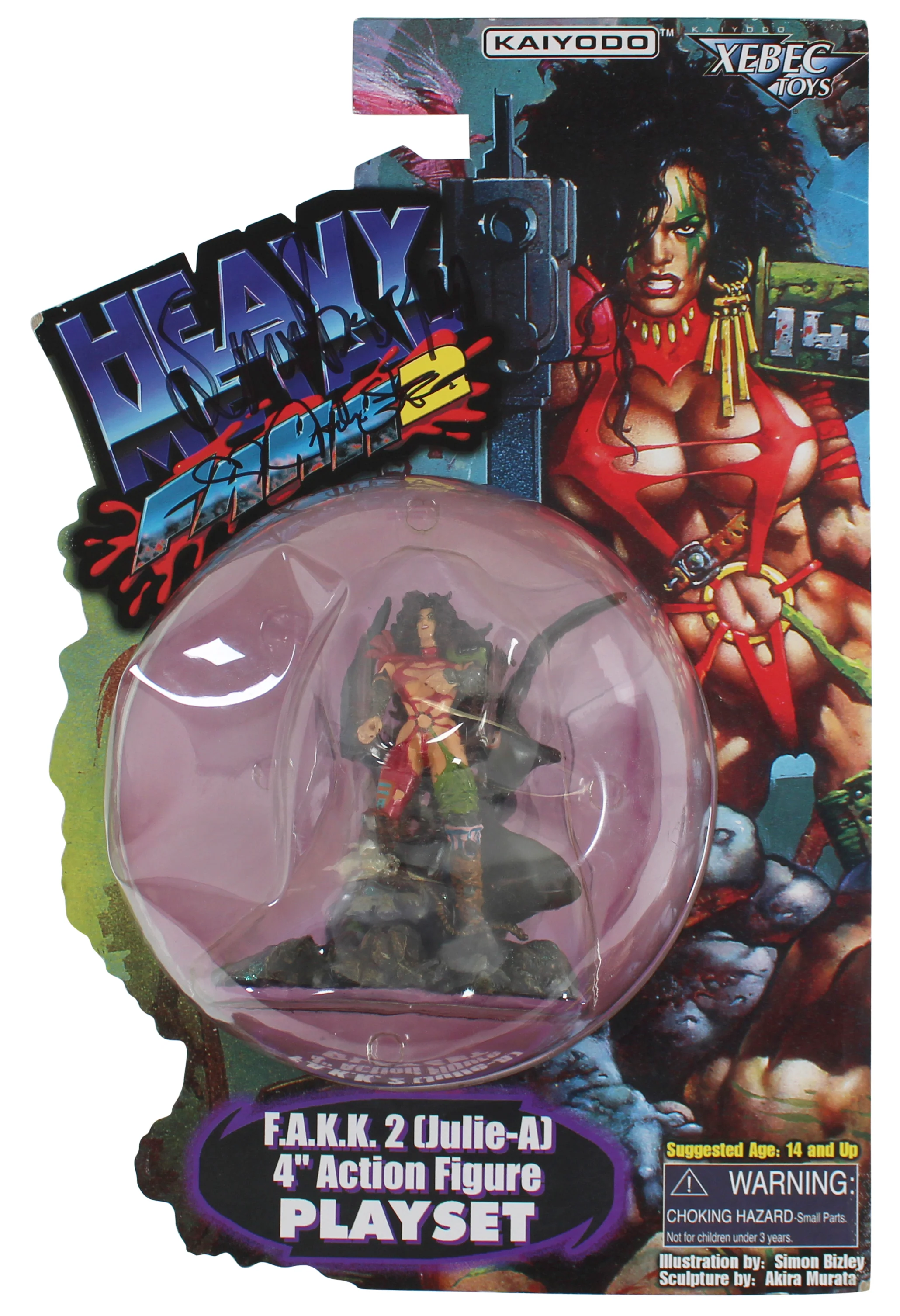 Julie Strain & Simon Bizley Signed Heavy Metal F.A.K.K 4" Action Figure BAS - Image 2