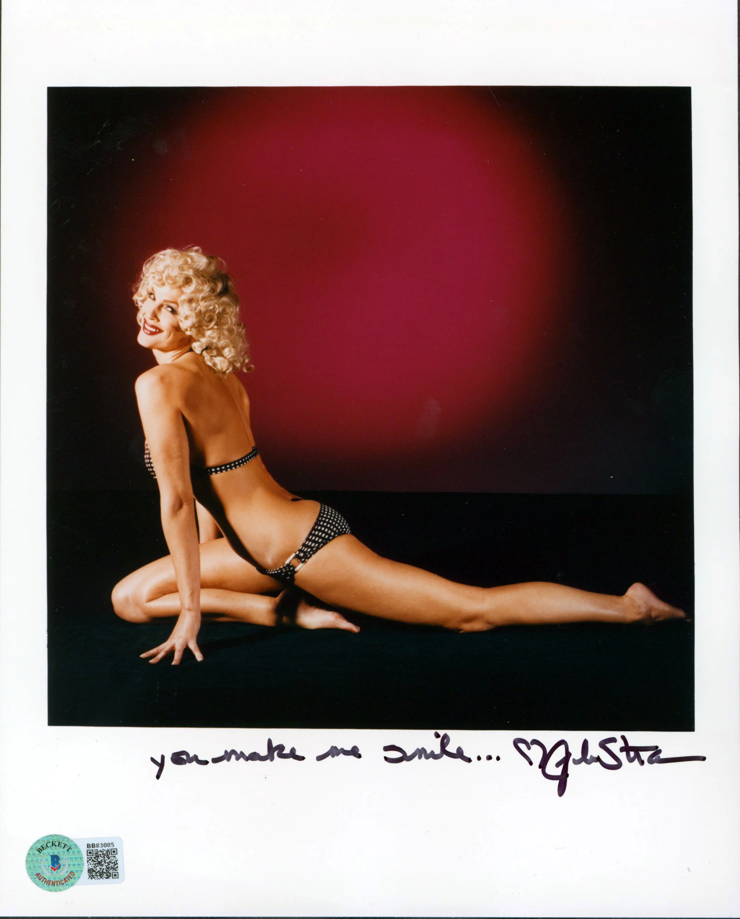 Julie Strain "You Make Me Smile" Signed 8x10 Sexy Photo Deceased BAS #BB83085 - Image 2