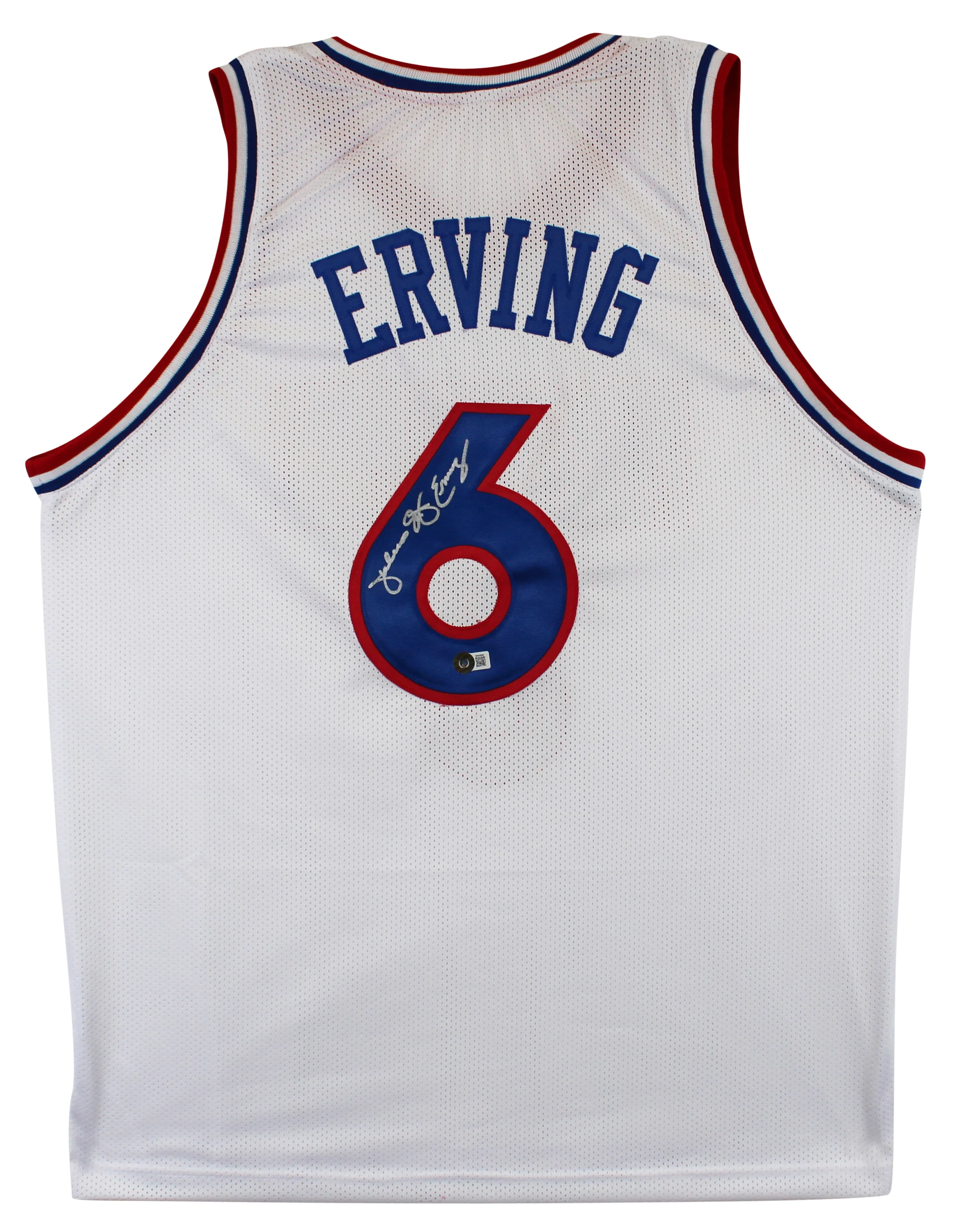 Julius "Dr. J" Erving Authentic Signed White Pro Style Jersey BAS 2 - Image 2