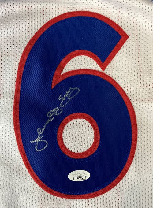 Julius Dr J Erving Philadelphia Signed Alternate White Basketball Jersey JSA - Image 2