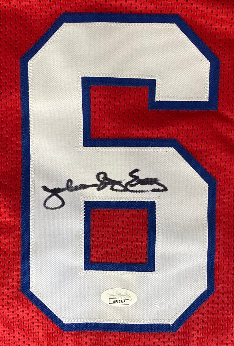 Julius Dr J Erving Philadelphia Signed Red Pro Style Basketball Jersey JSA - Image 2