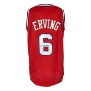 Julius Dr J Erving Philadelphia Signed Red Pro Style Basketball Jersey JSA - Image 5