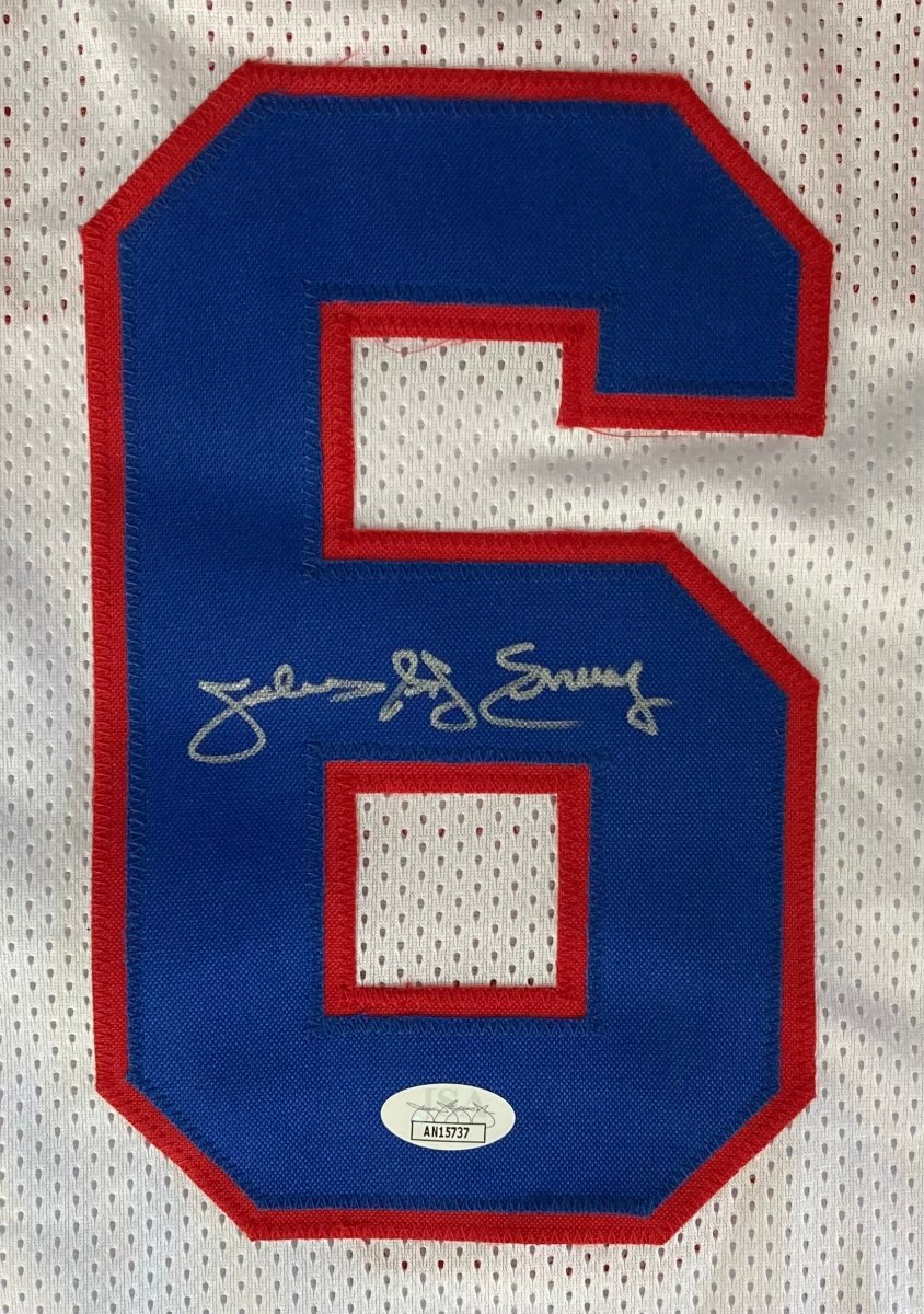 Julius Dr J Erving Signed Custom White Pro-Style Basketball Jersey JSA - Image 2
