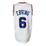 Julius Dr J Erving Signed Custom White Pro-Style Basketball Jersey JSA - Image 5