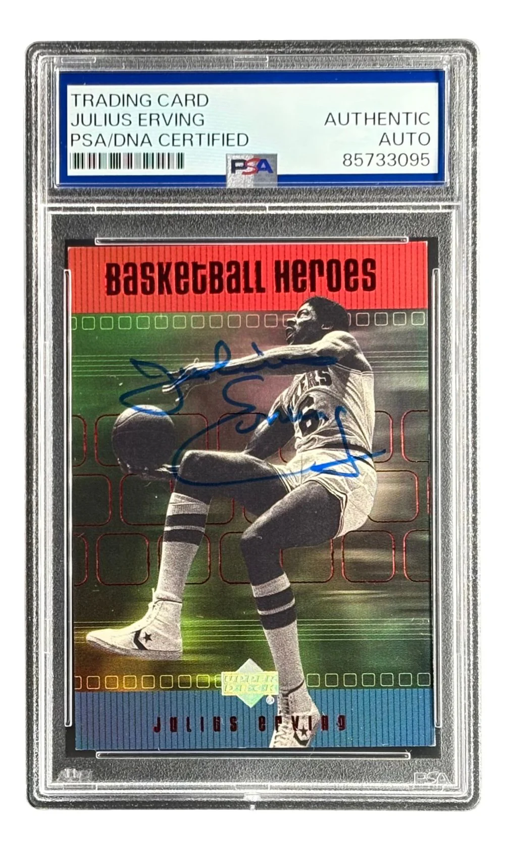 Julius Erving Signed 1999 Upper Deck #H55 76ers Trading Card PSA/DNA