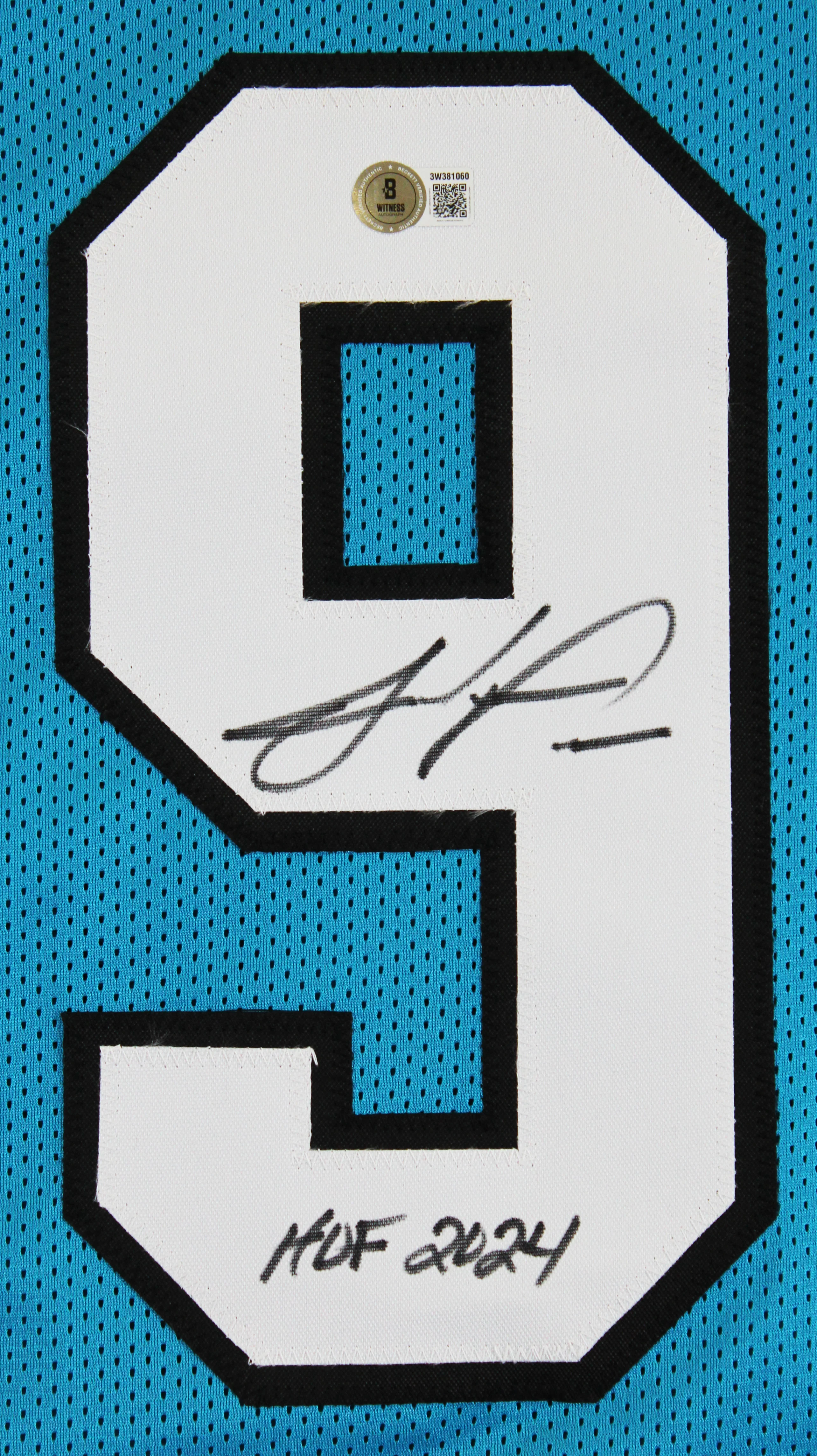 Julius Peppers "HOF 2024" Authentic Signed Teal Pro Style Jersey BAS Witnessed - Image 3