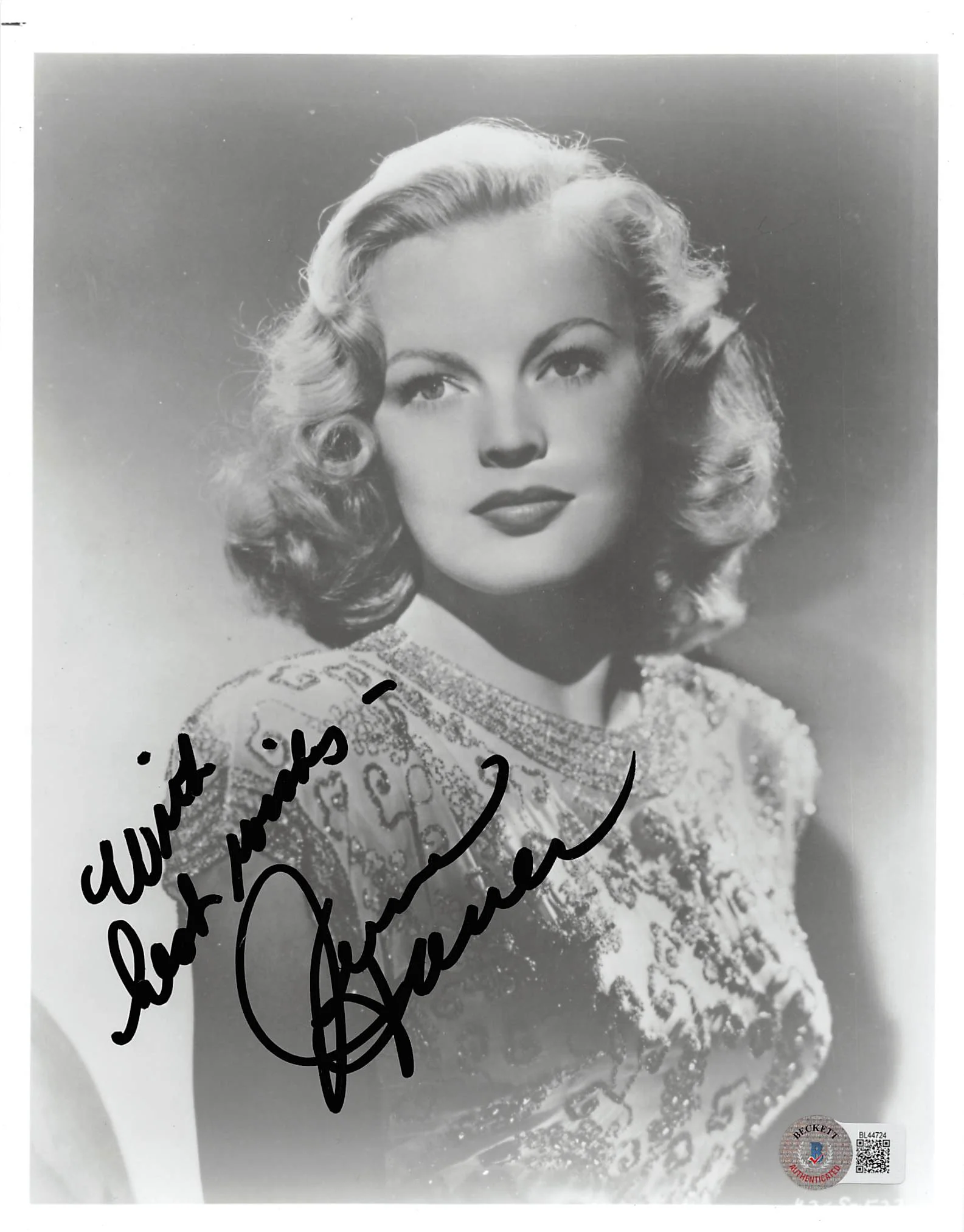 June Haver Three Little Girls in Blue Signed 8x10 Photo BAS #BL44724 - Image 2
