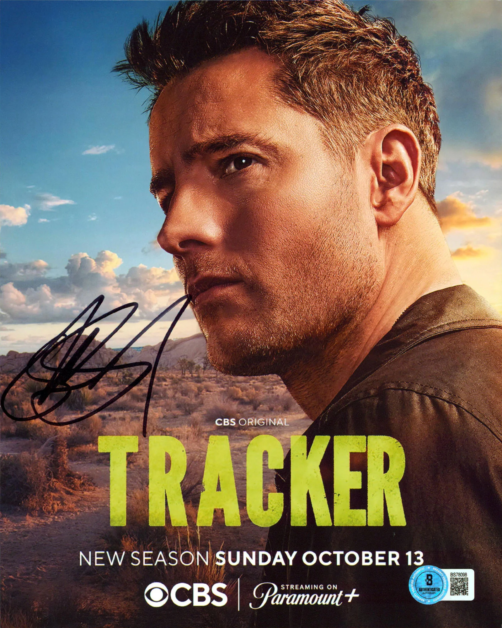 Justin Hartley Tracker Authentic Signed 8x10 Vertical Photo BAS #BS78098 - Image 2