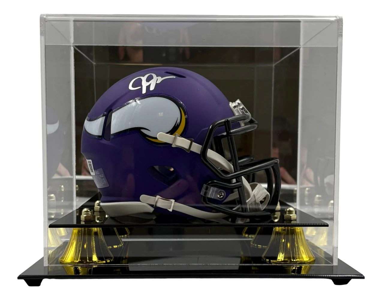 Justin Jefferson Signed Minnesota Vikings Mini Speed Helmet BAS w/ Case