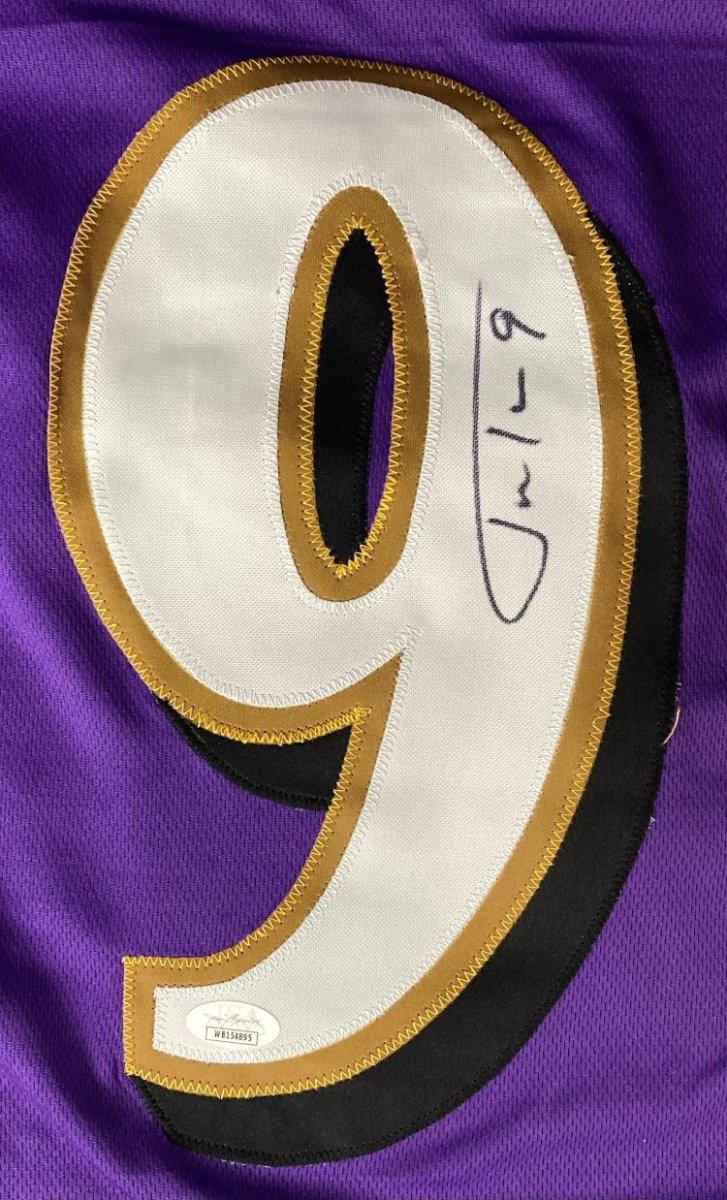 Justin Tucker Baltimore Signed Purple Football Jersey JSA ITP - Image 2