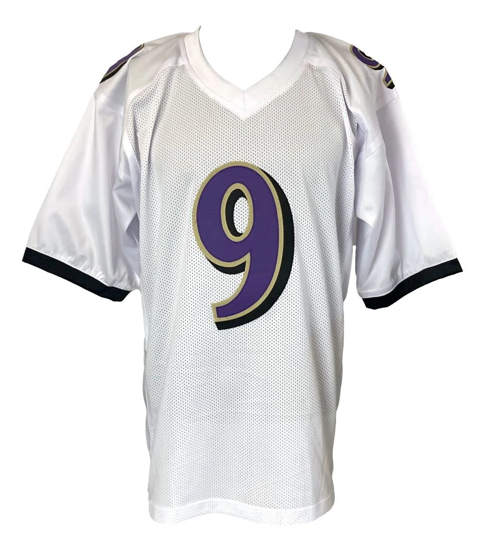 Justin Tucker Baltimore Signed White Football Jersey JSA ITP - Image 3