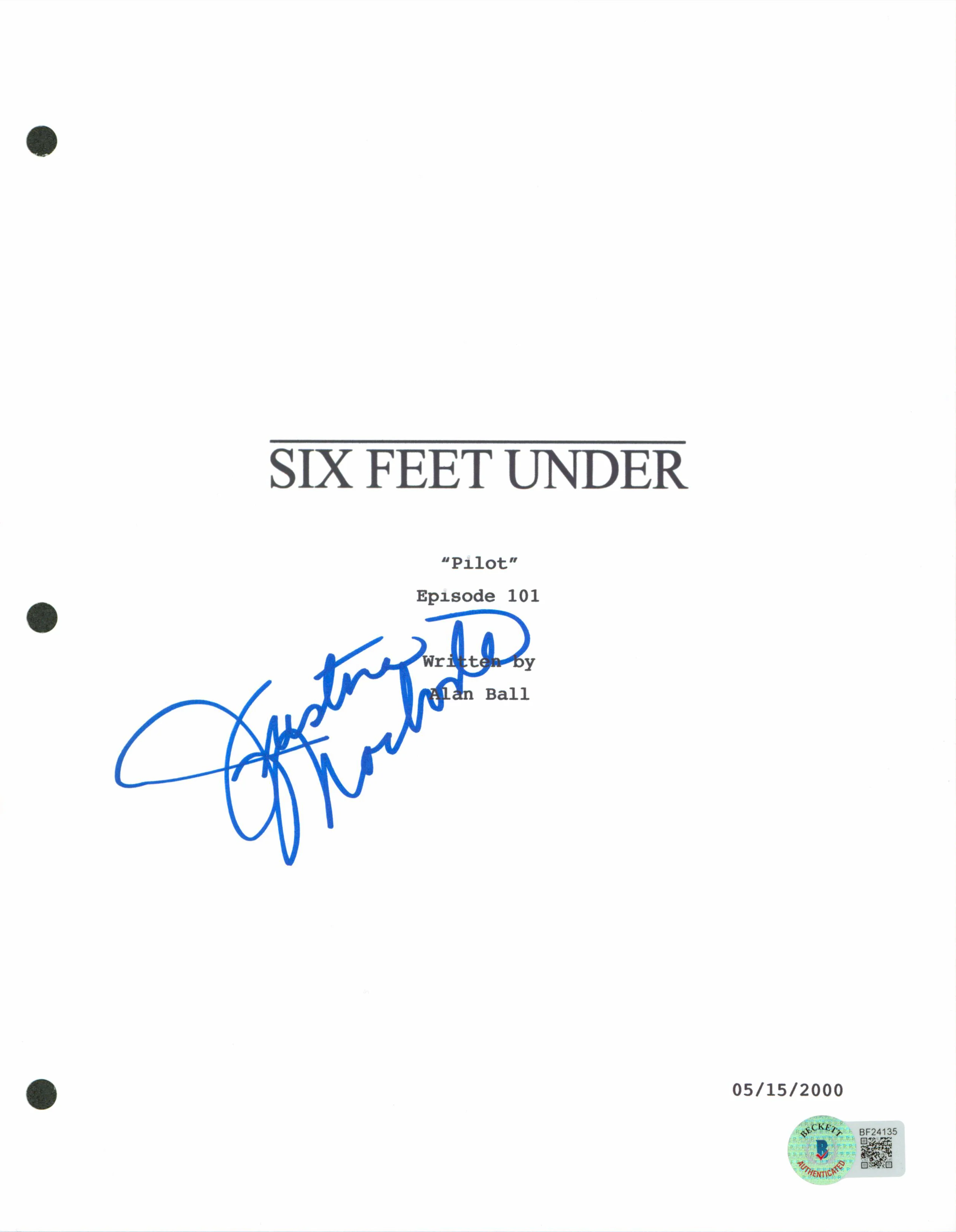 Justina Machado Authentic Signed 8.5x11 Six Feet Under Script Cover BAS #BF24135 - Image 2