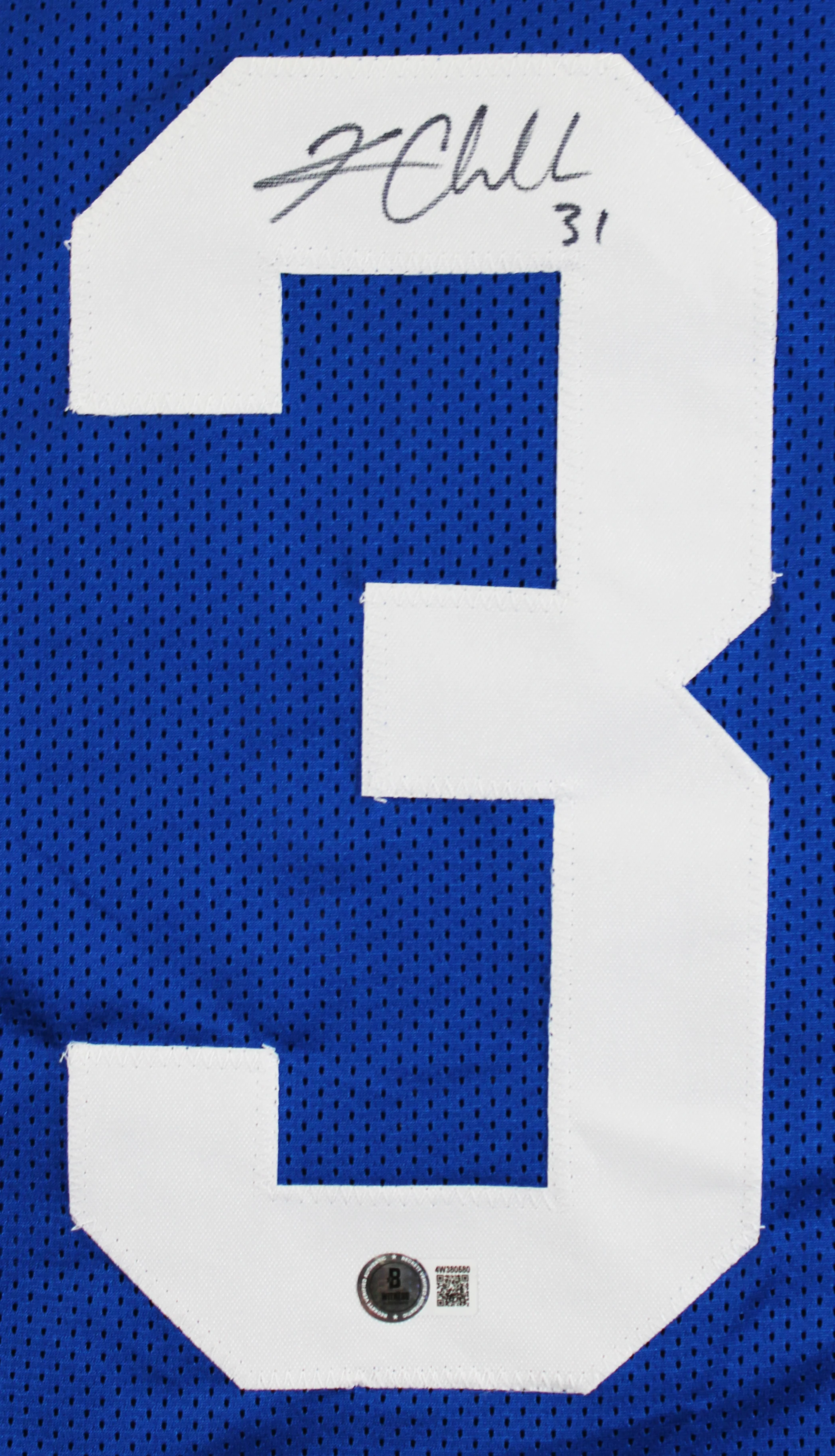 Kam Chancellor Authentic Signed Blue Throwback Pro Style Jersey BAS Witnessed - Image 3