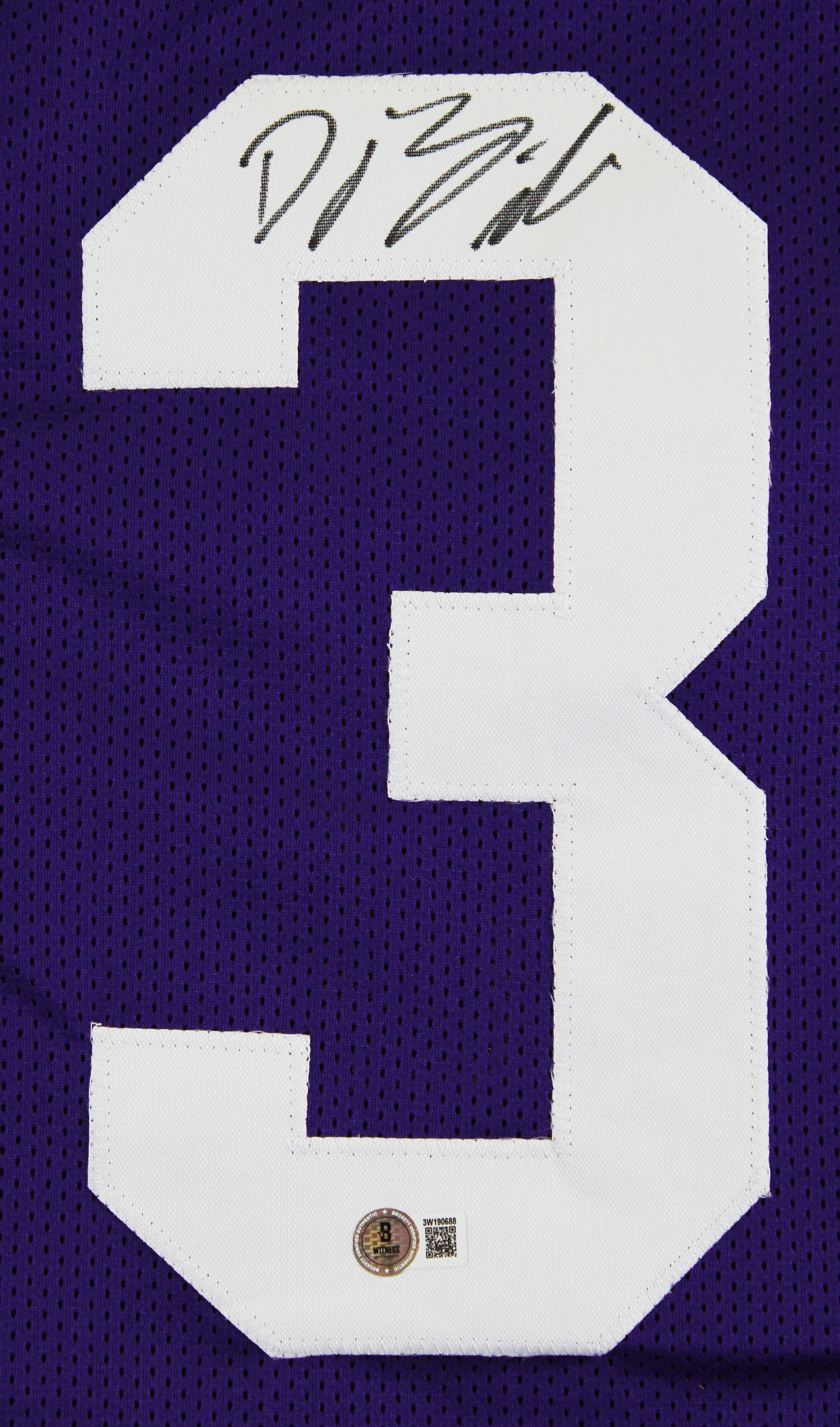 Kansas State D.J. Giddens Authentic Signed Purple Pro Style Jersey BAS Witnessed - Image 3