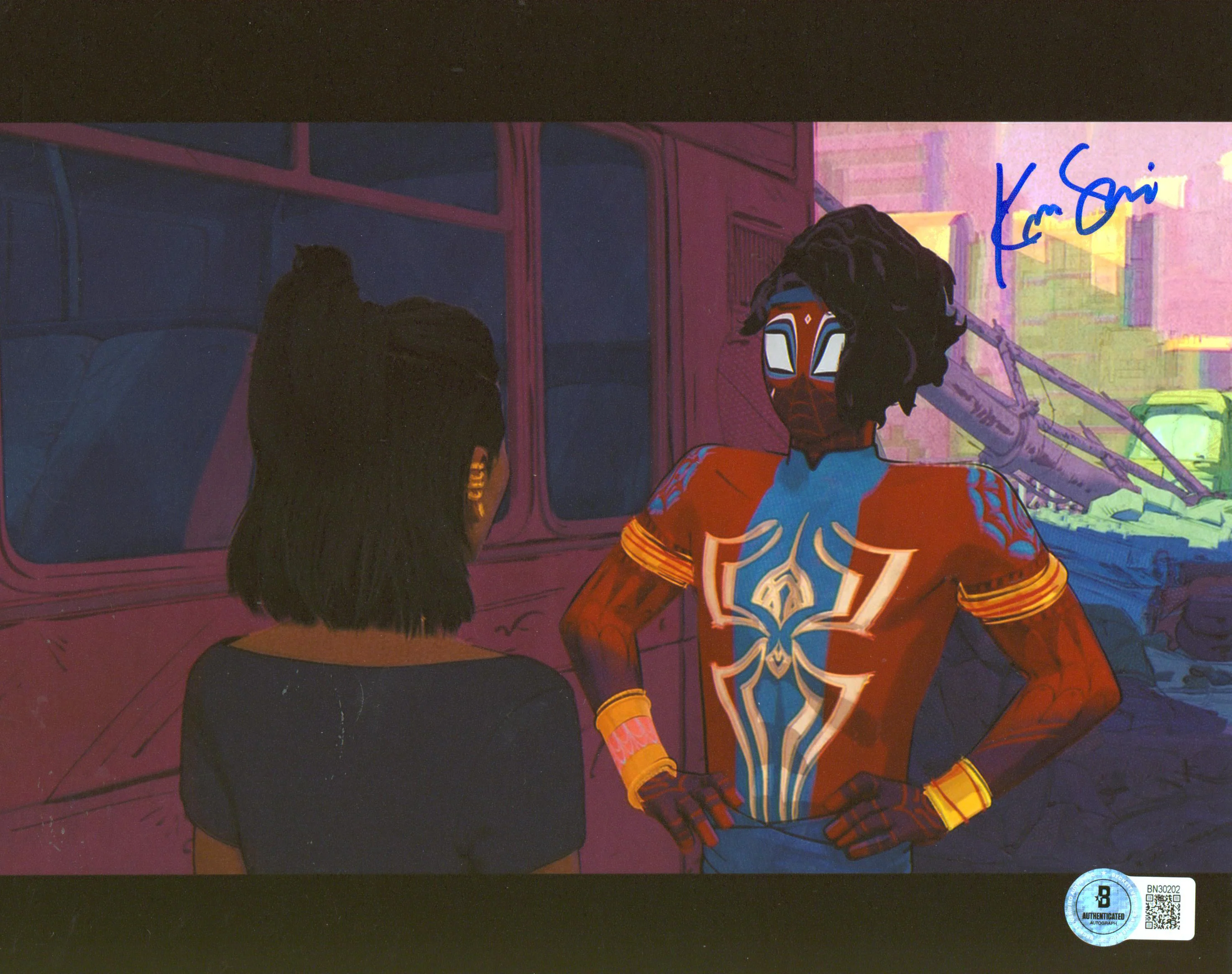 Karan Soni Spider-Man: Into The Spider-Verse Signed 8x10 Photo BAS #BN30202 - Image 2